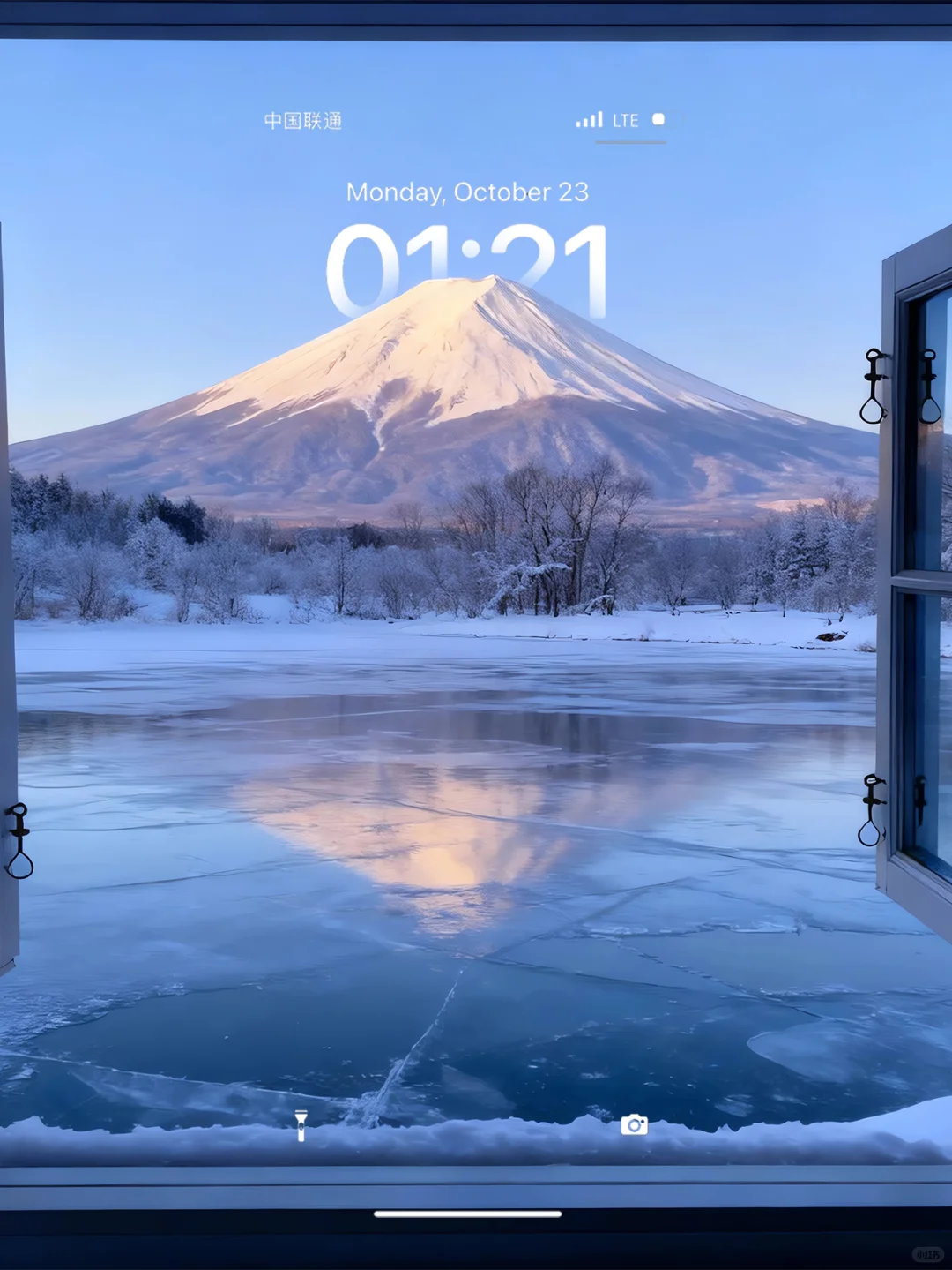 371 | 雪境富士山窗景 | 3D平板壁纸