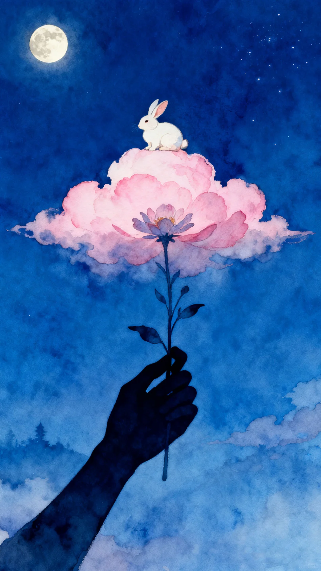 手机壁纸，那兔儿和花，一定很幸福吧～