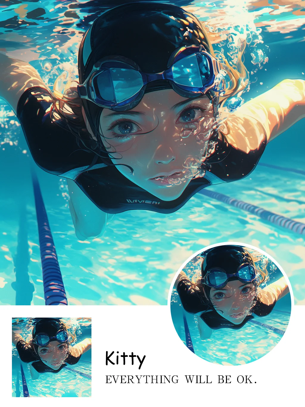 快来领取你的独特游泳头像吧｜爱游泳的女孩