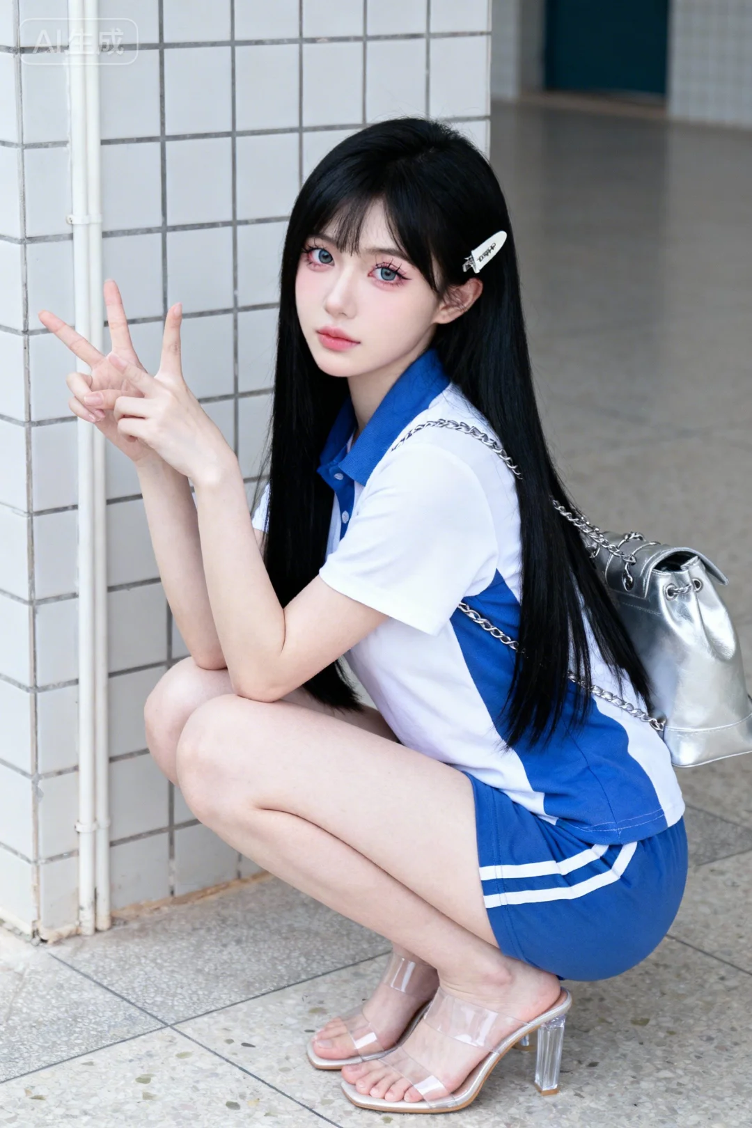 蓝色系的穿搭，是青春的活力象征