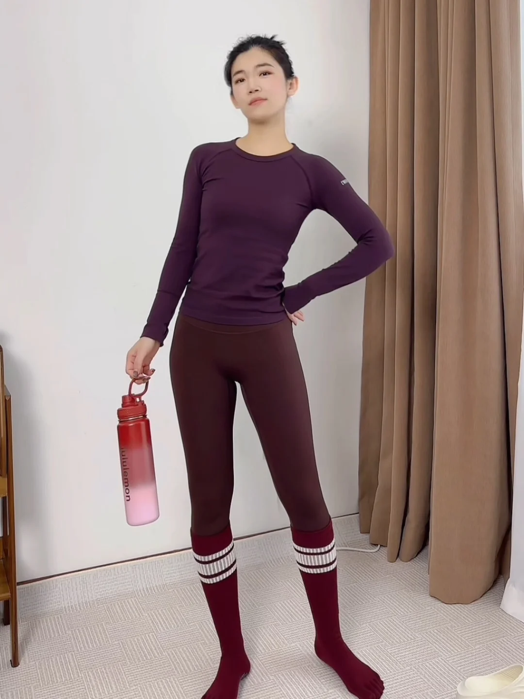 乌梅紫瑜伽长袖💜再次美到我❗整个人发光