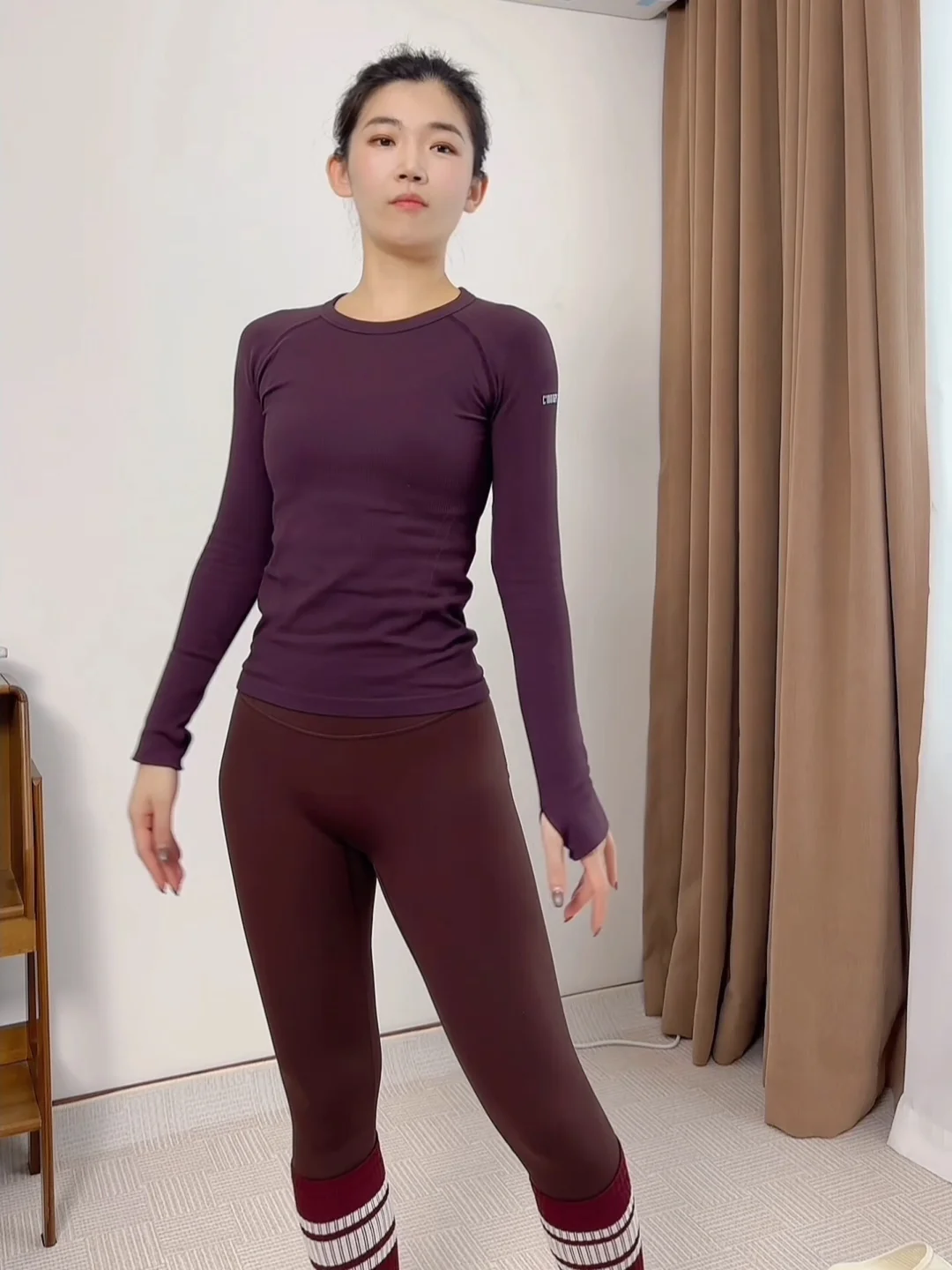 乌梅紫瑜伽长袖💜再次美到我❗整个人发光