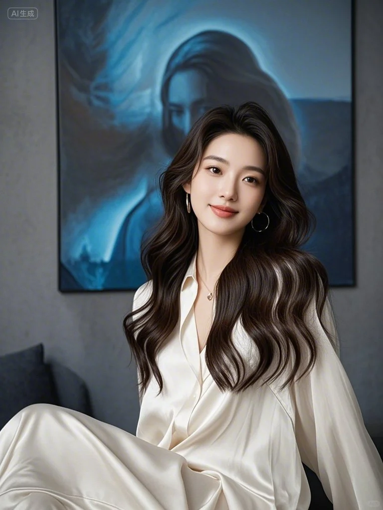 气质女神，白色衬衫～