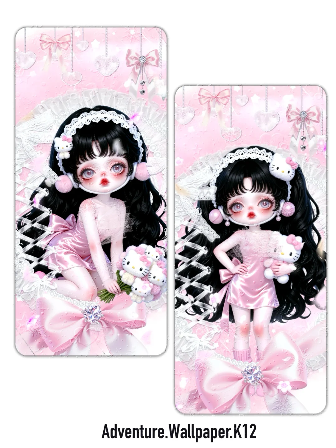 粉色Kitty和甜妹的梦幻联动！Sp壁纸