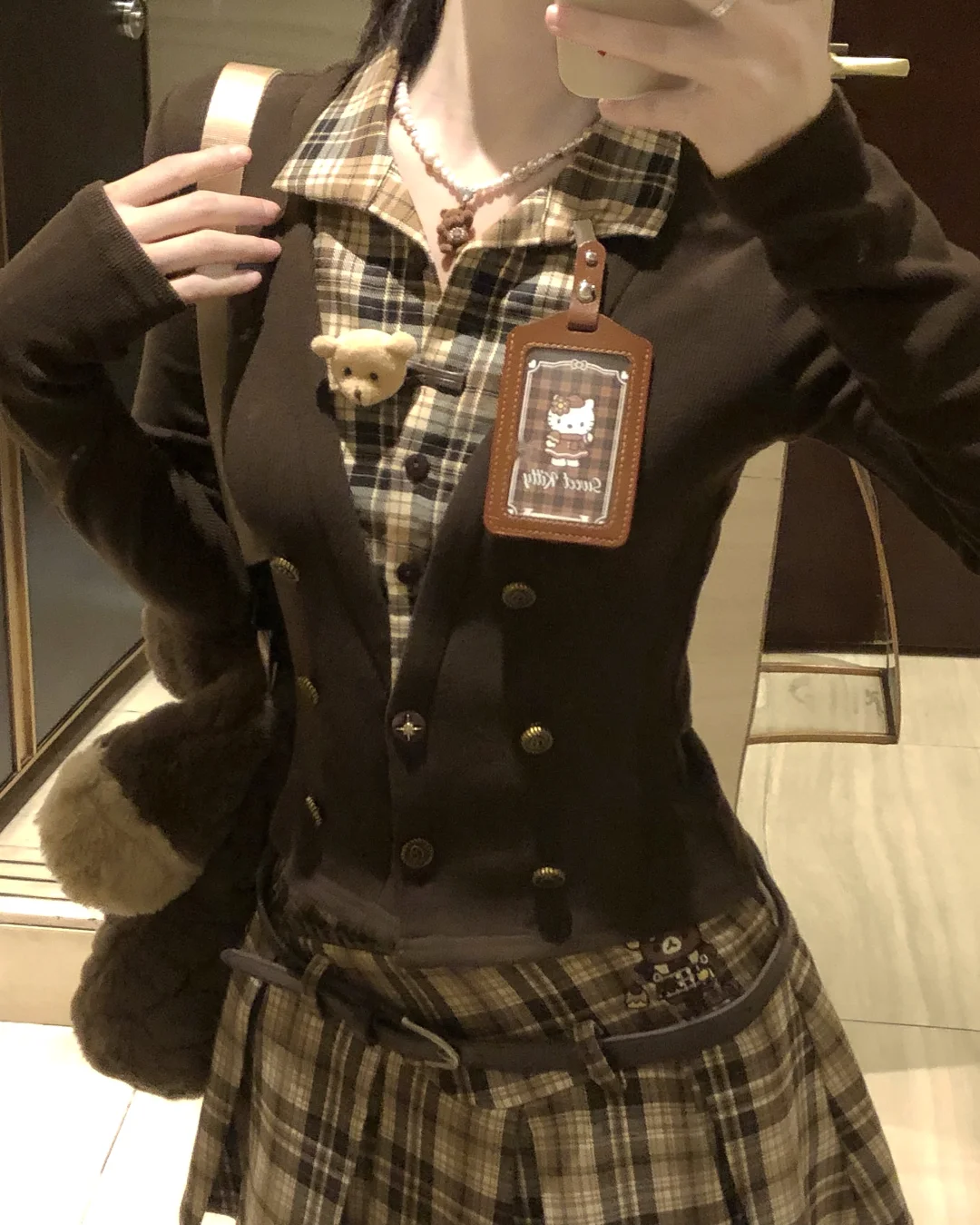 我晕！古着vintage格拼接假两件好有感觉欸～