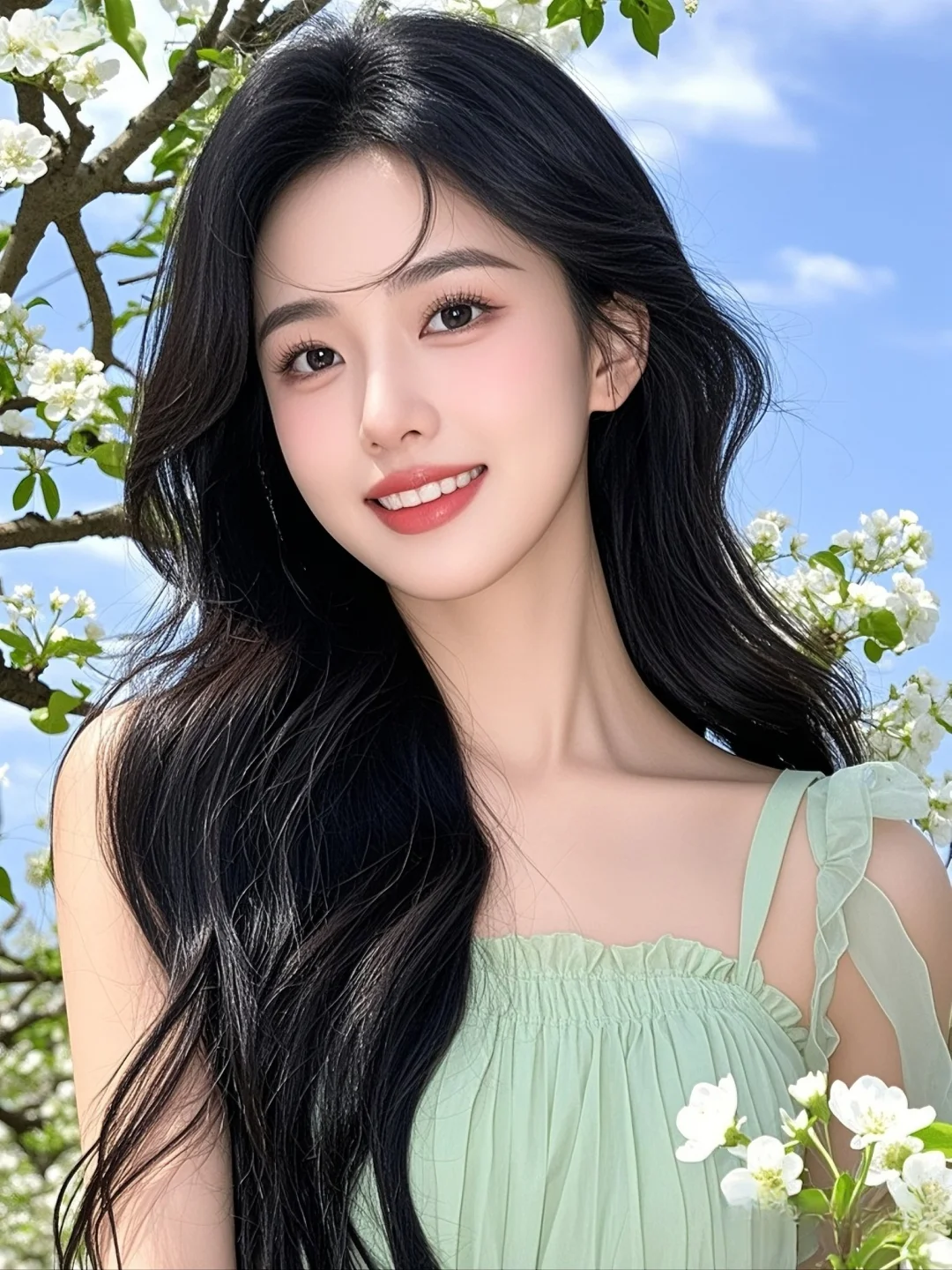 花与少女的梦幻邂逅，是温柔与浪漫的交织