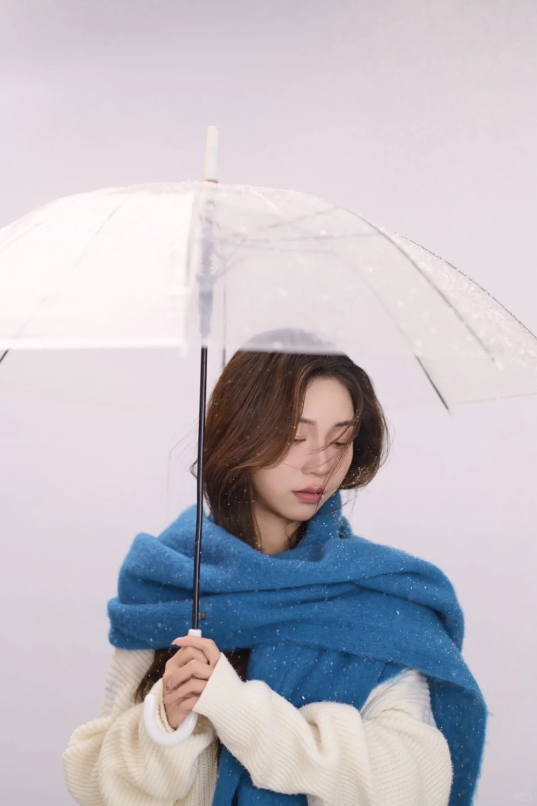 ❄️冬日氛围感拉满！被这条蓝围巾温柔到了～