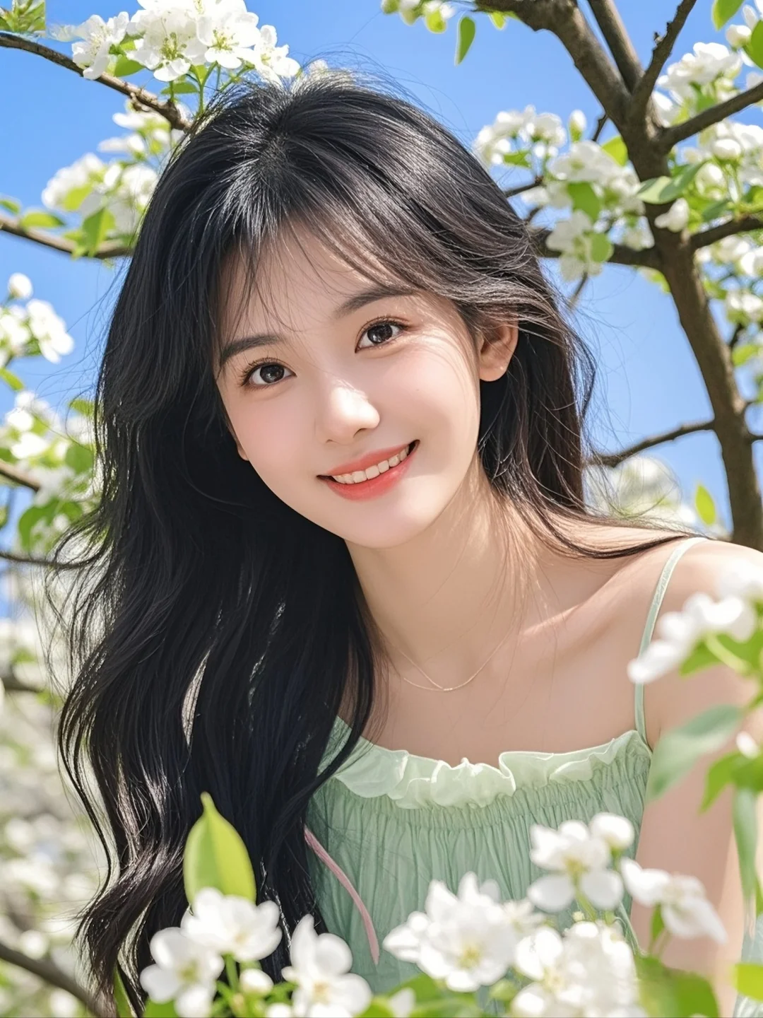 花与少女的梦幻邂逅，是温柔与浪漫的交织