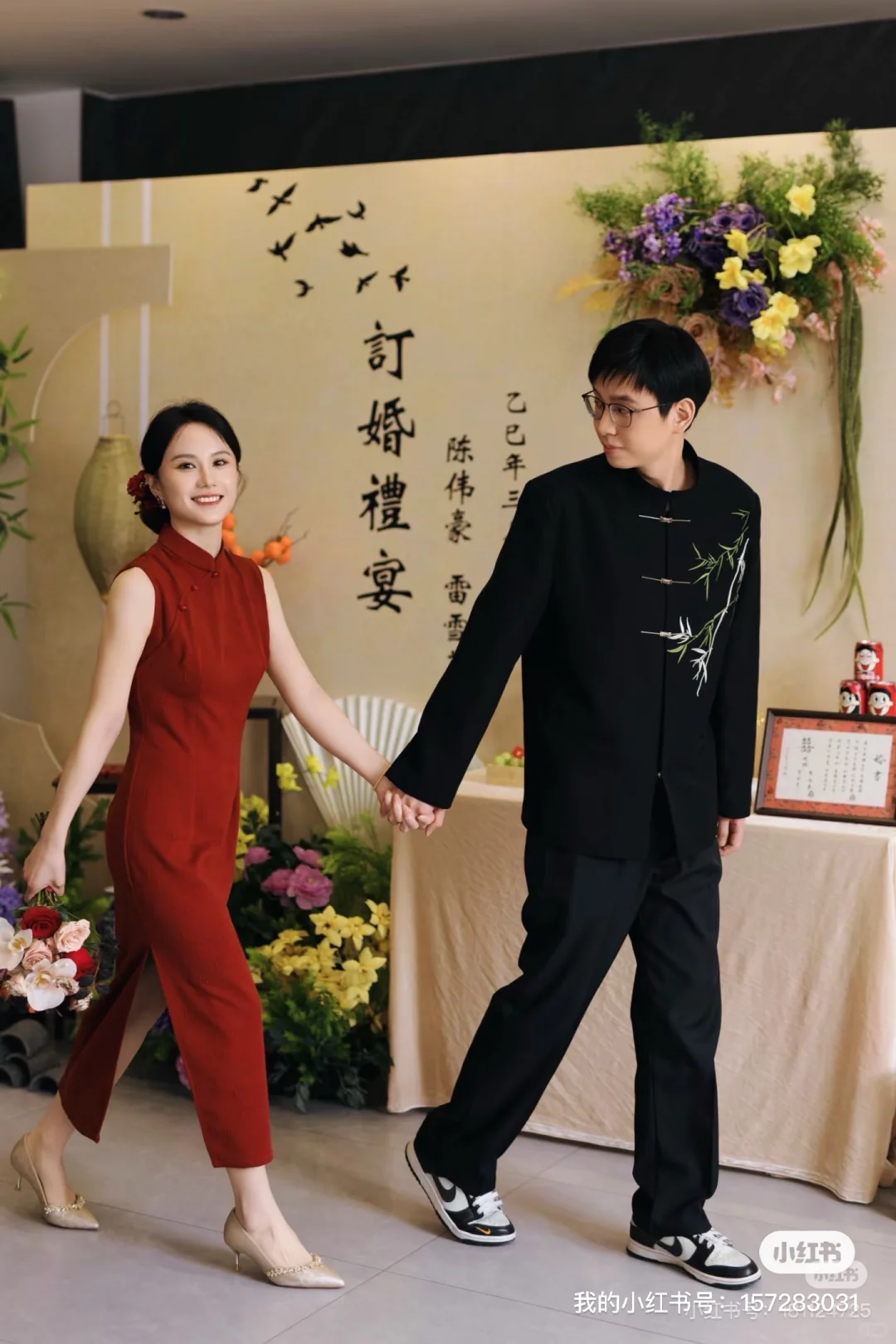 订婚旗袍买家秀｜红色旗袍真的好喜庆～