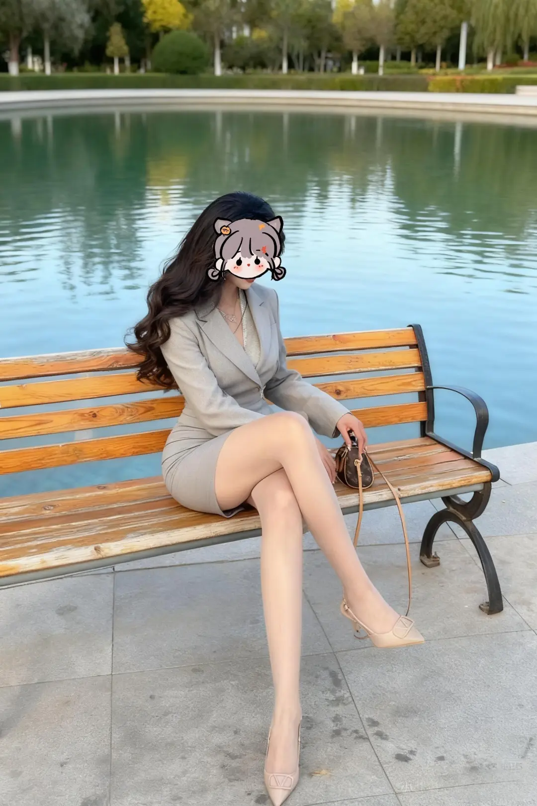 灰西装套装的轻熟魅力