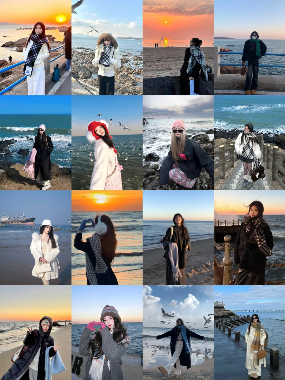 超有氛围感的秋冬海边拍照姿势集合📷