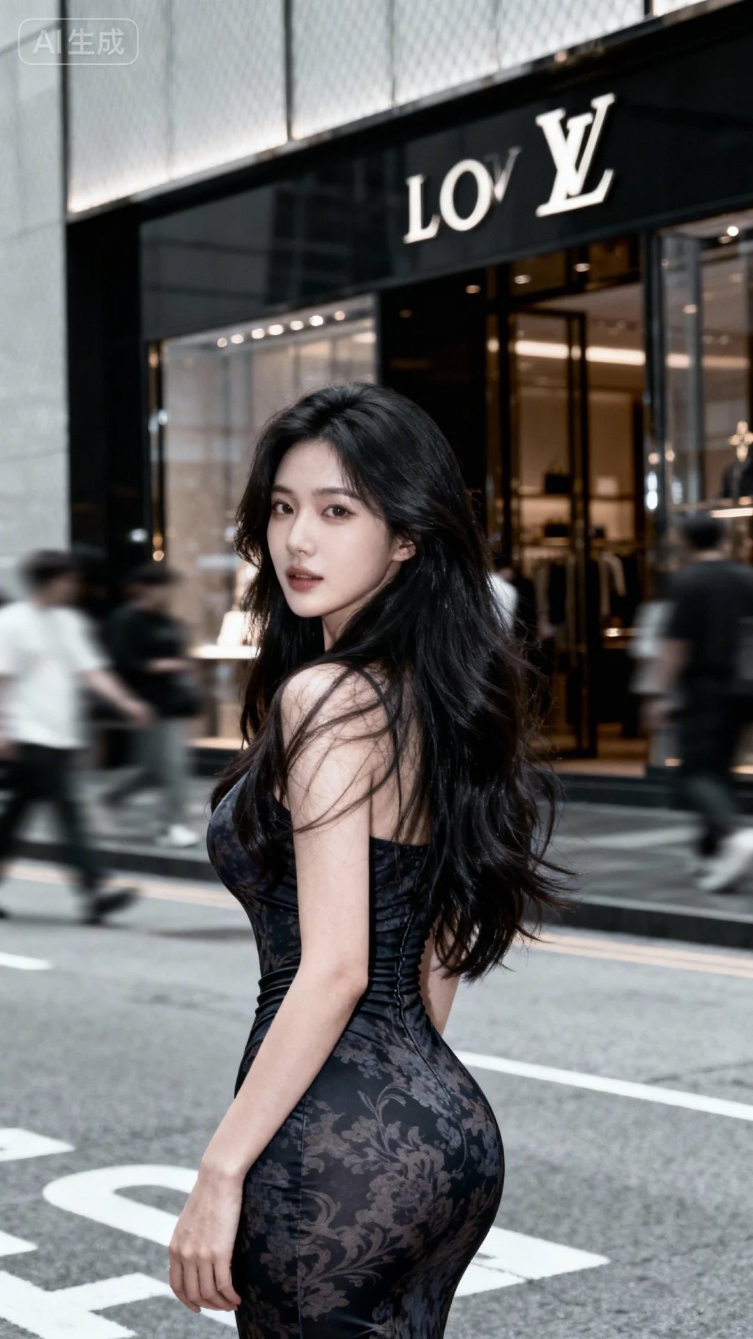 因为她的美，全世界亮了！🖤