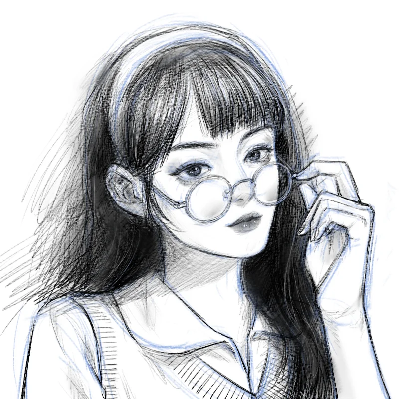 临摹控笔练习【69-100】女头像