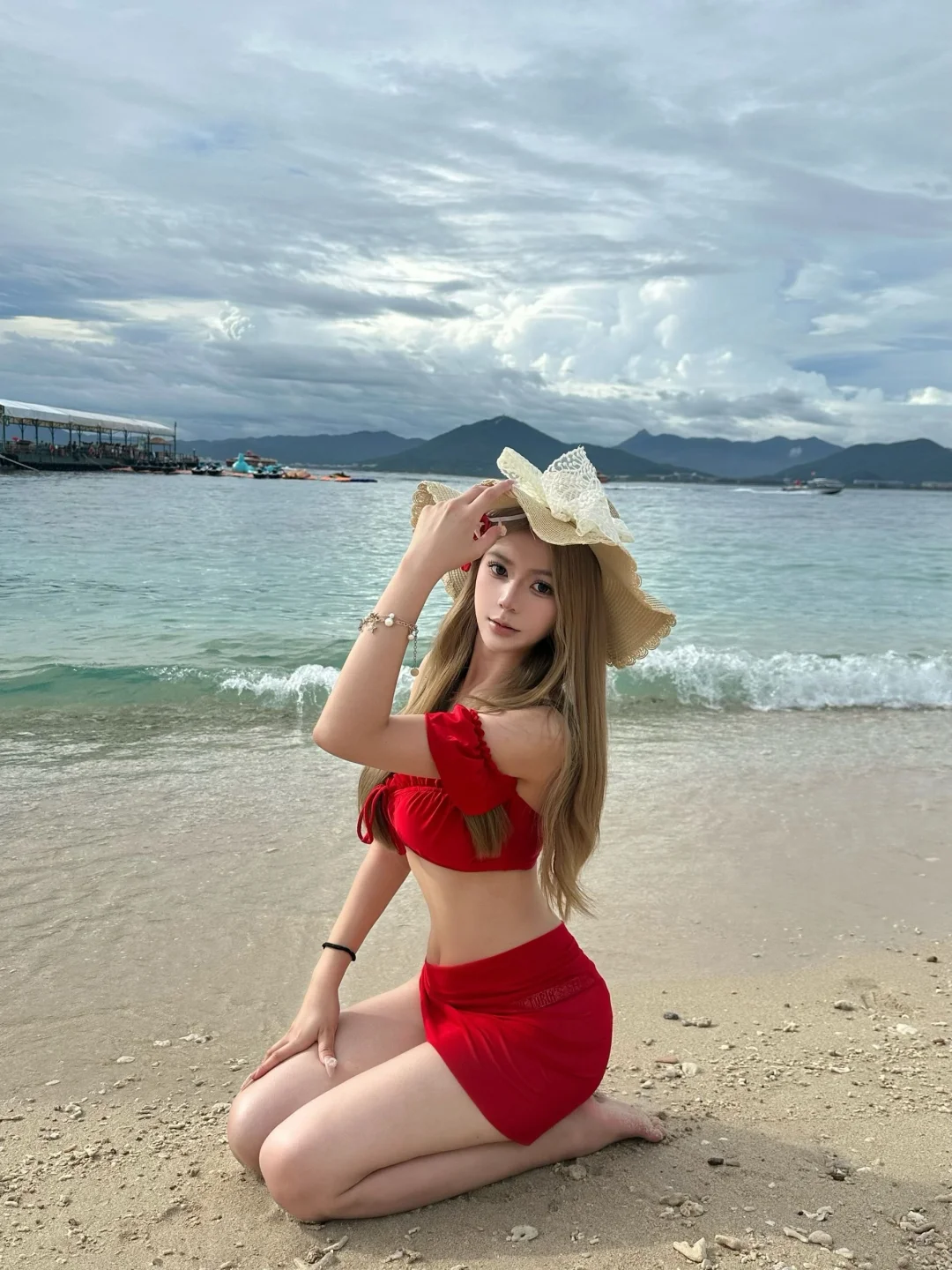 海边限定～红色是我的发言权！❤️🏖👙🫧