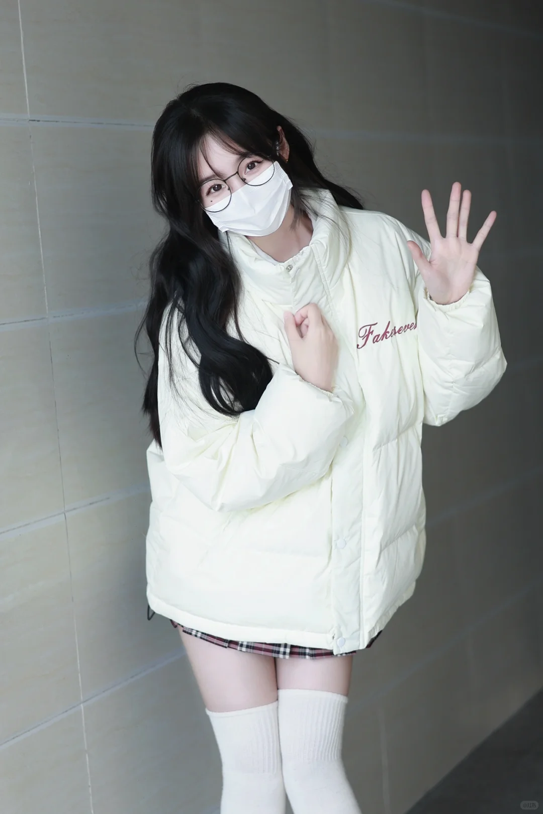 棉服➕过膝袜 冬天这么穿啦