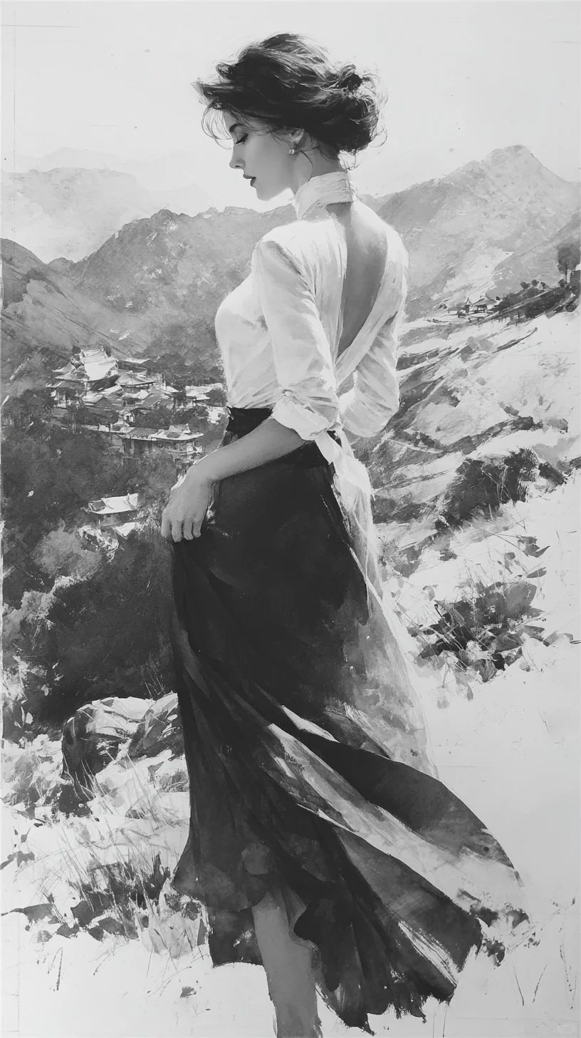 水墨丹青处，佳人韵如诗