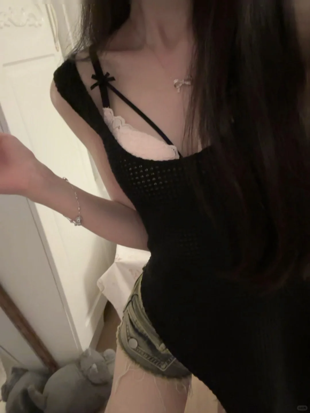 米米嘟蝴蝶结蕾丝内搭