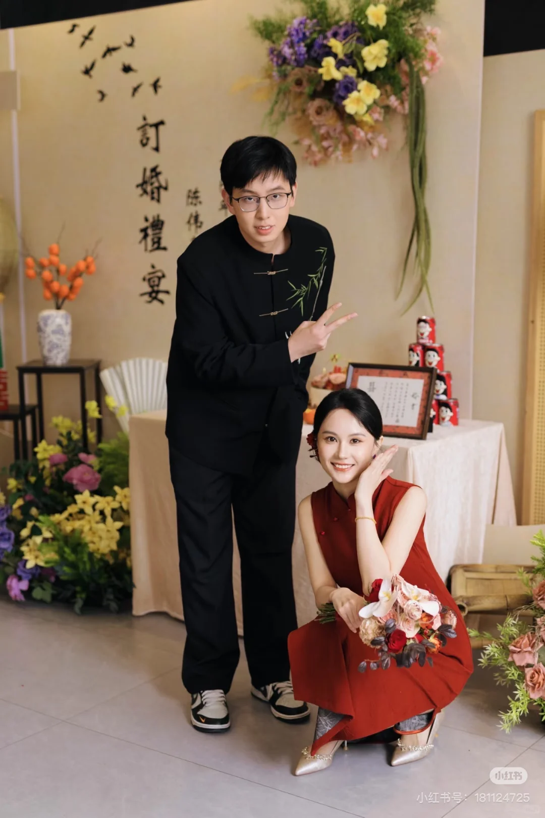 订婚旗袍买家秀｜这件红色旗袍真的太美啦～