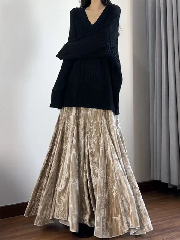 秋冬想遮胯？这条国风丝绒伞裙直接封神