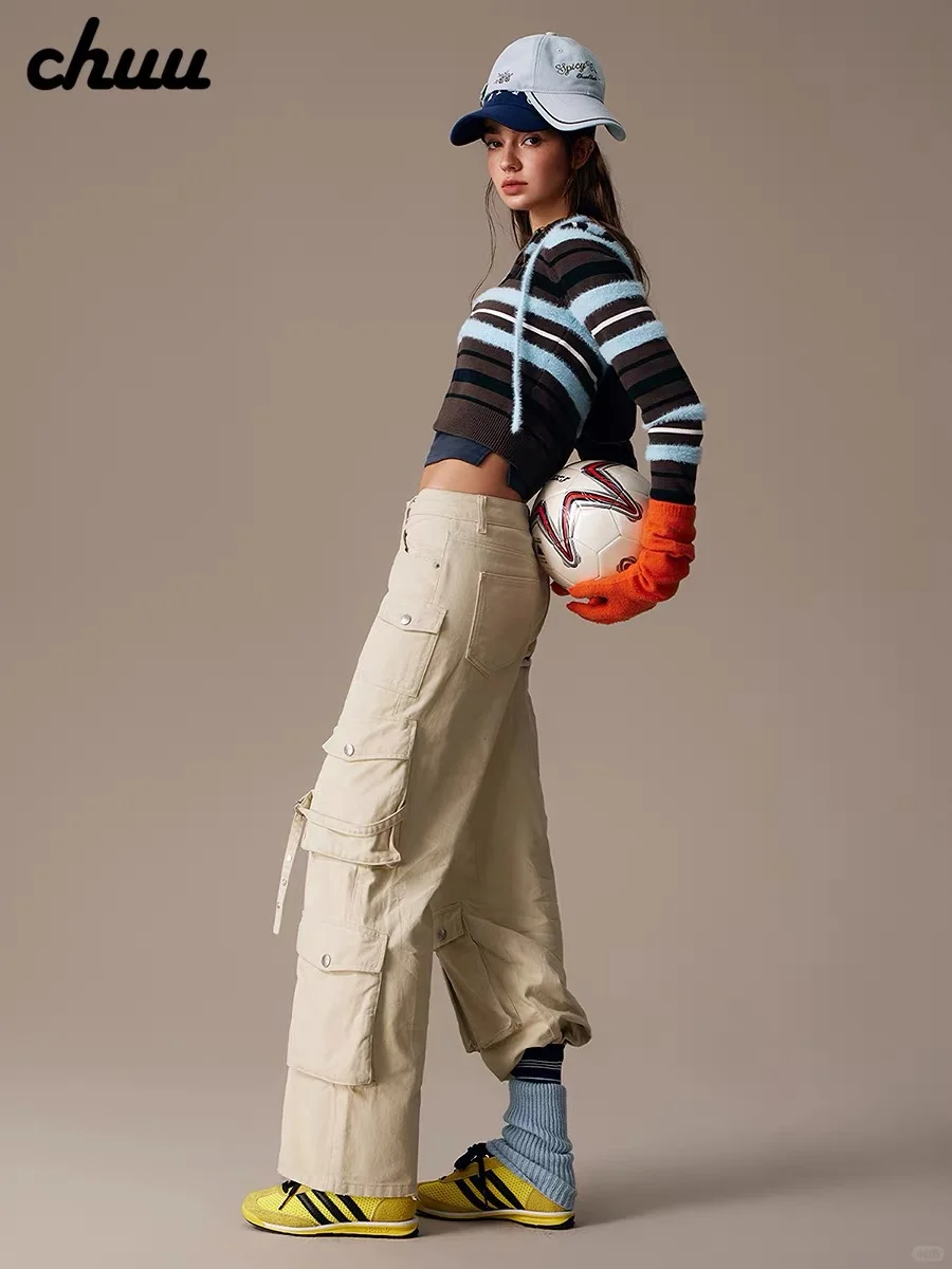 CHUU工装阔腿休闲裤女士