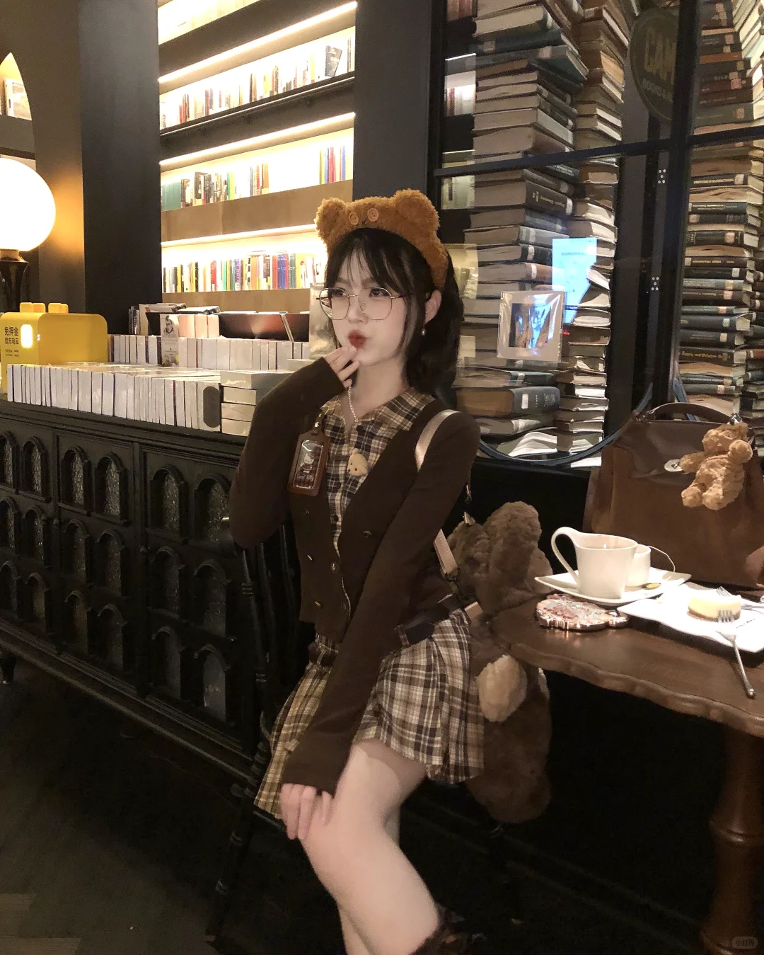 我晕！古着vintage格拼接假两件好有感觉欸～