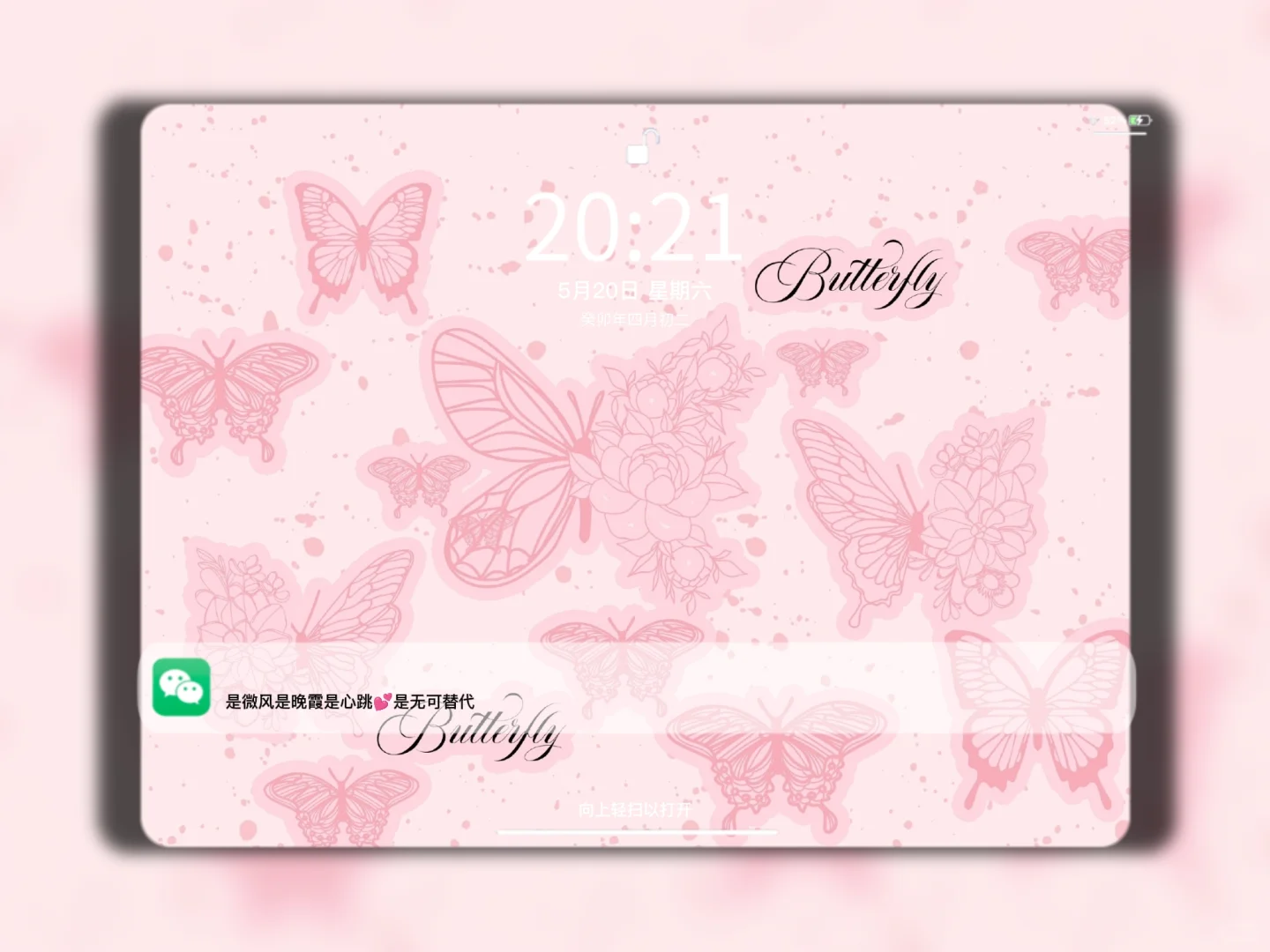 Share | 𝒊𝒑𝒂𝒅壁纸 粉蓝色蝴蝶