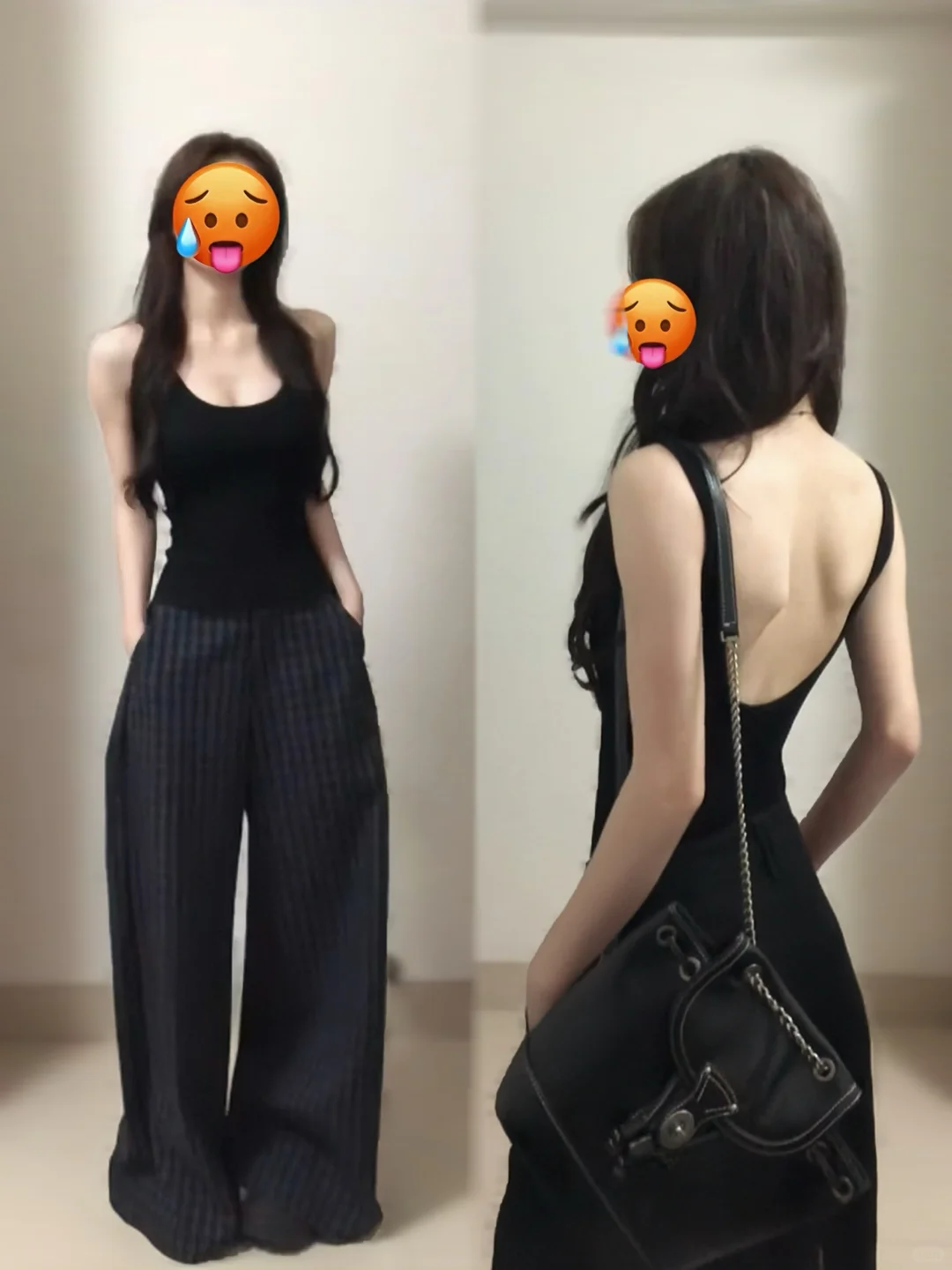 实况！！黑色大露背太辣了幸亏吊牌剪得快！