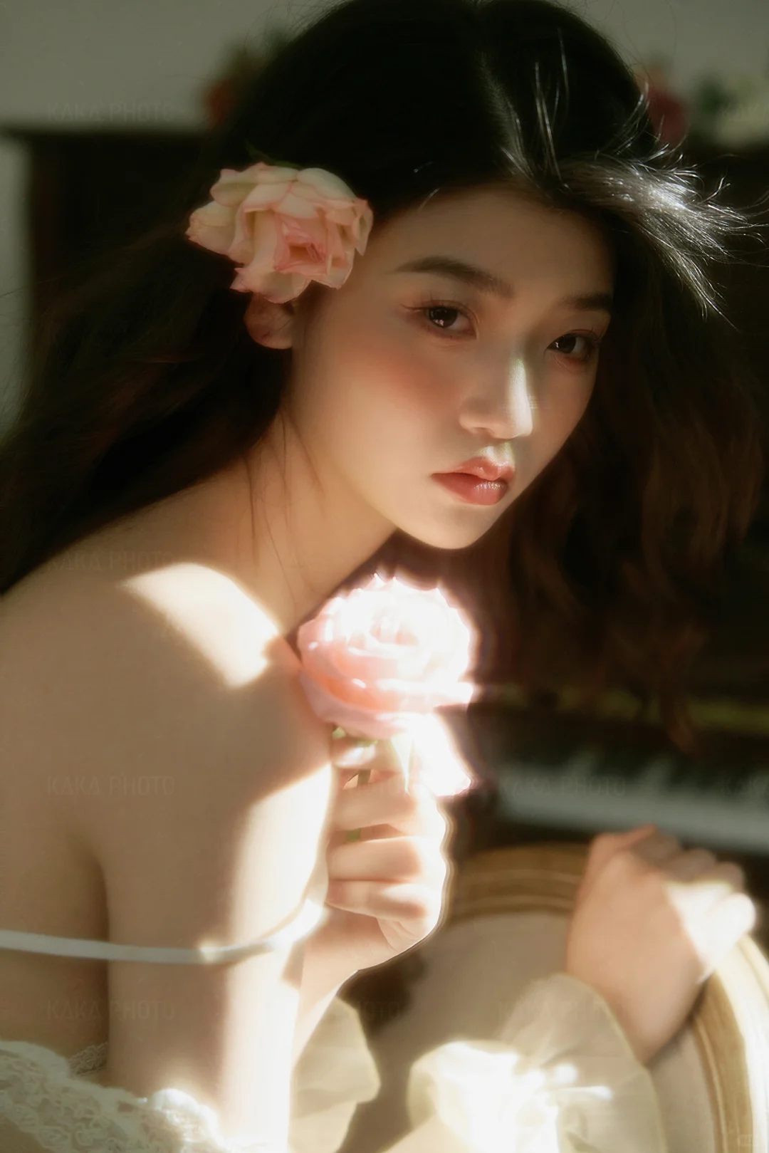 🌷鲜花和少女的适配度是百分百吧！私房照