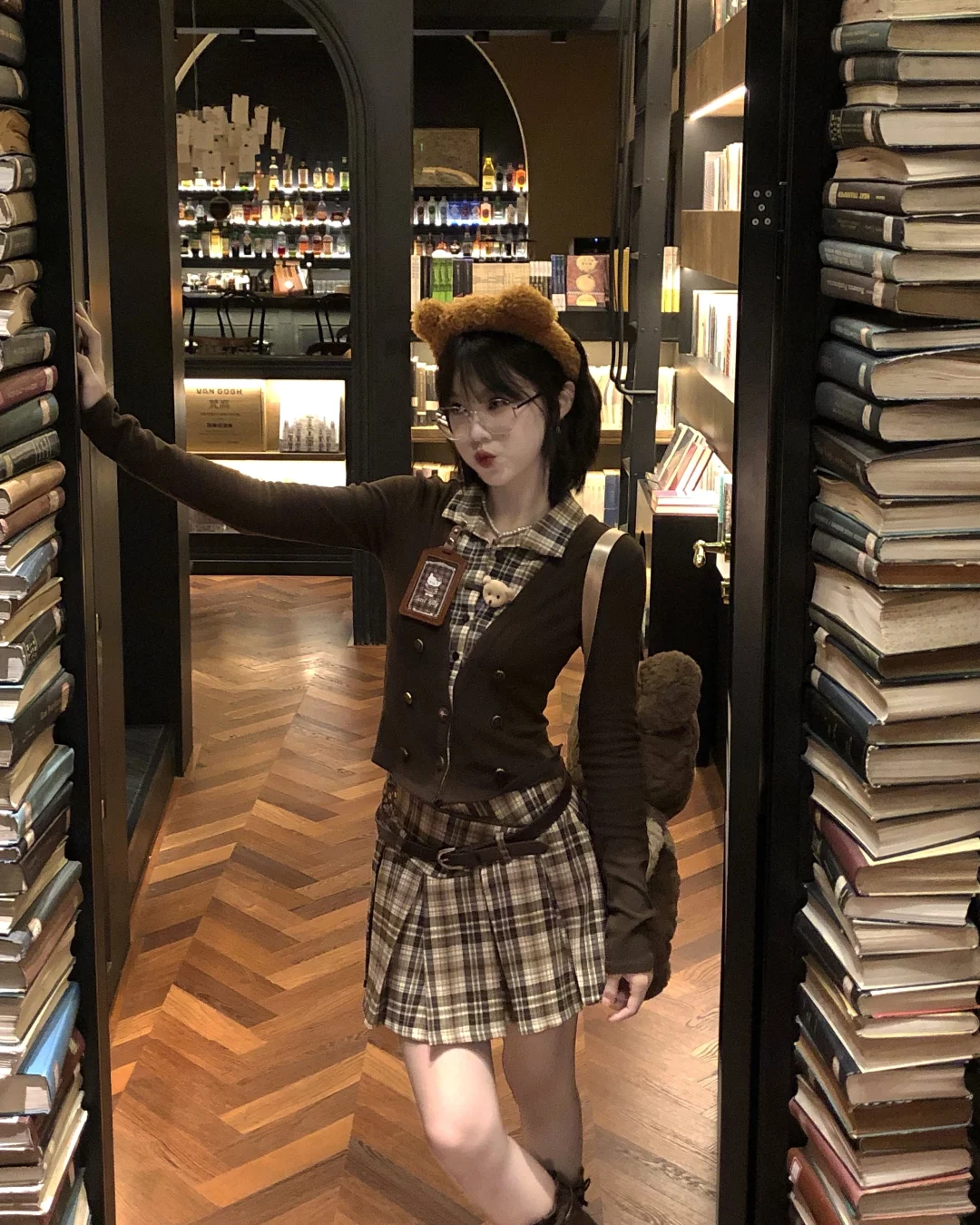 我晕！古着vintage格拼接假两件好有感觉欸～