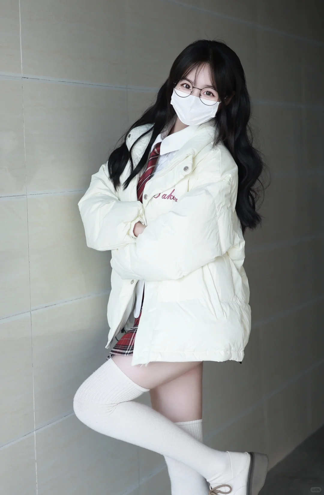 棉服➕过膝袜 冬天这么穿啦