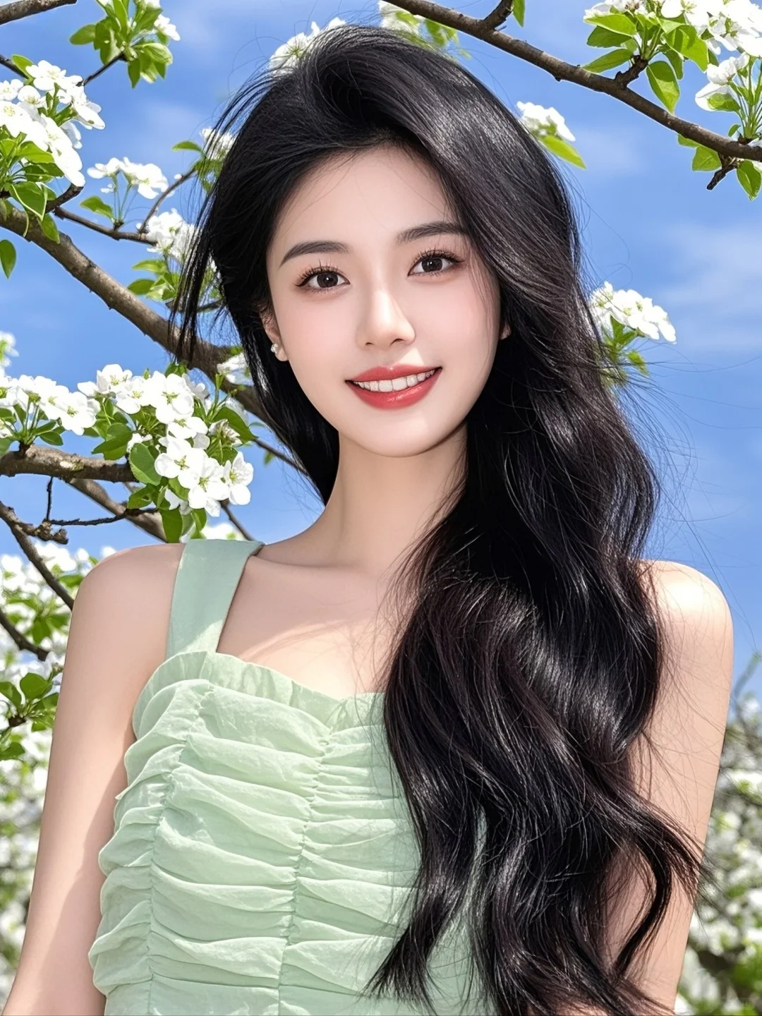 花与少女的梦幻邂逅，是温柔与浪漫的交织