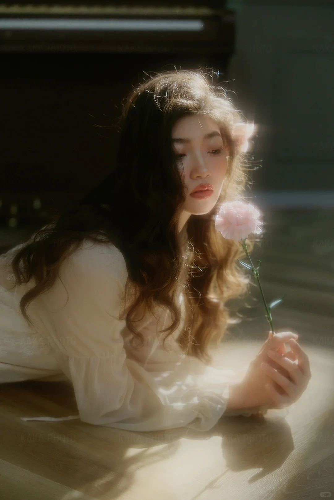 🌷鲜花和少女的适配度是百分百吧！私房照