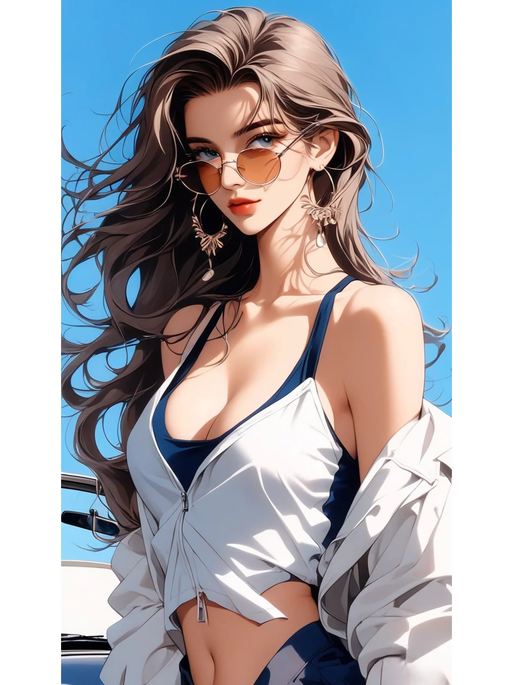 💖#AI创作#帅气女生#海风系列1