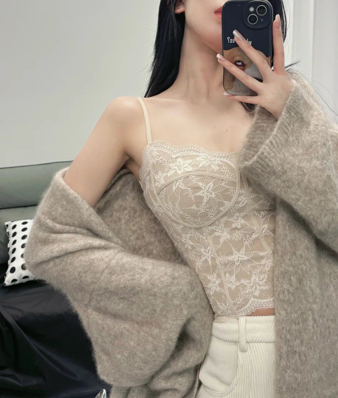 冬日属于美女宝宝的蕾丝背心 绝了