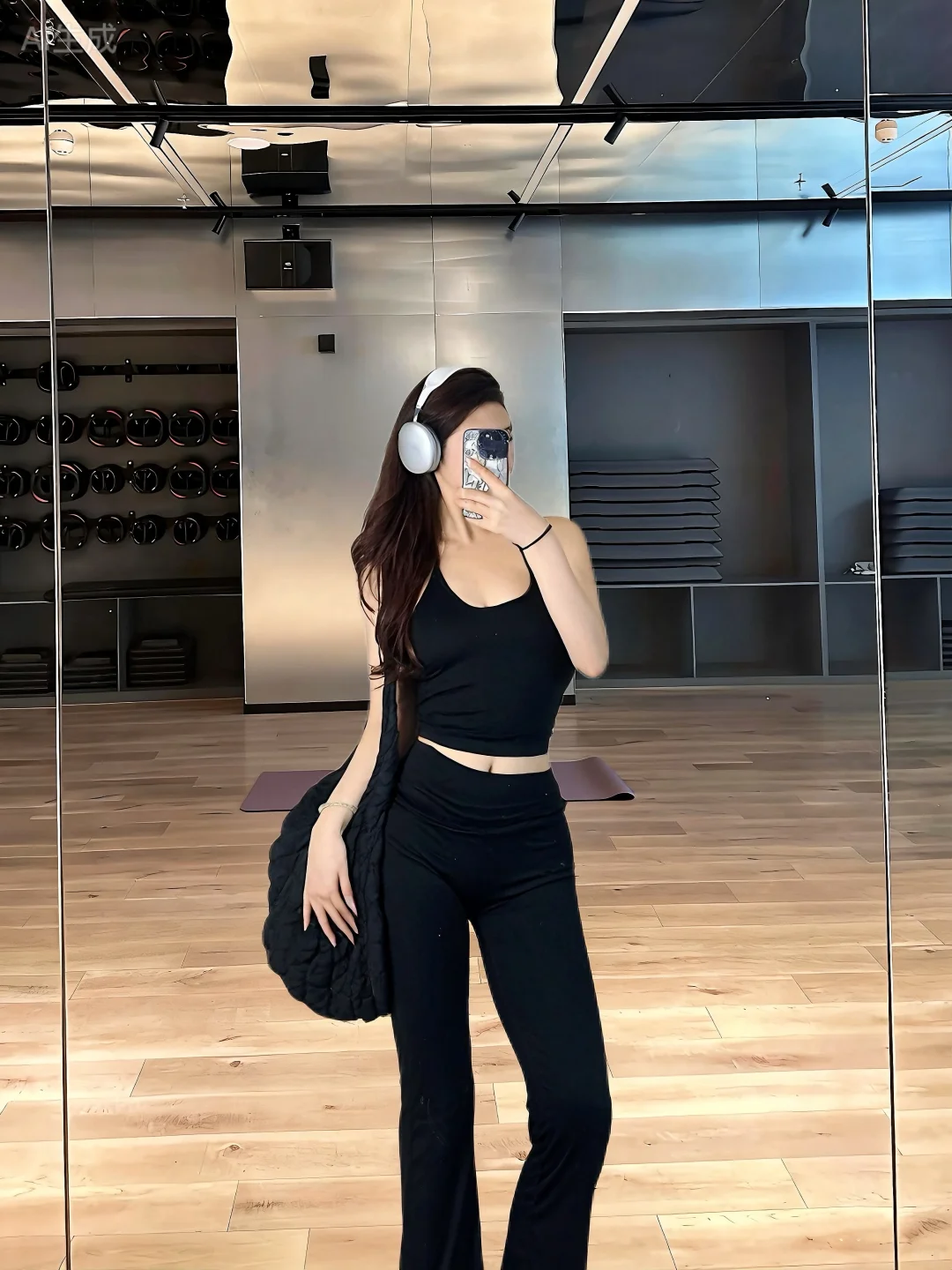 微胖锁死全黑瑜伽服⚫️“磨皮显瘦”buff叠满