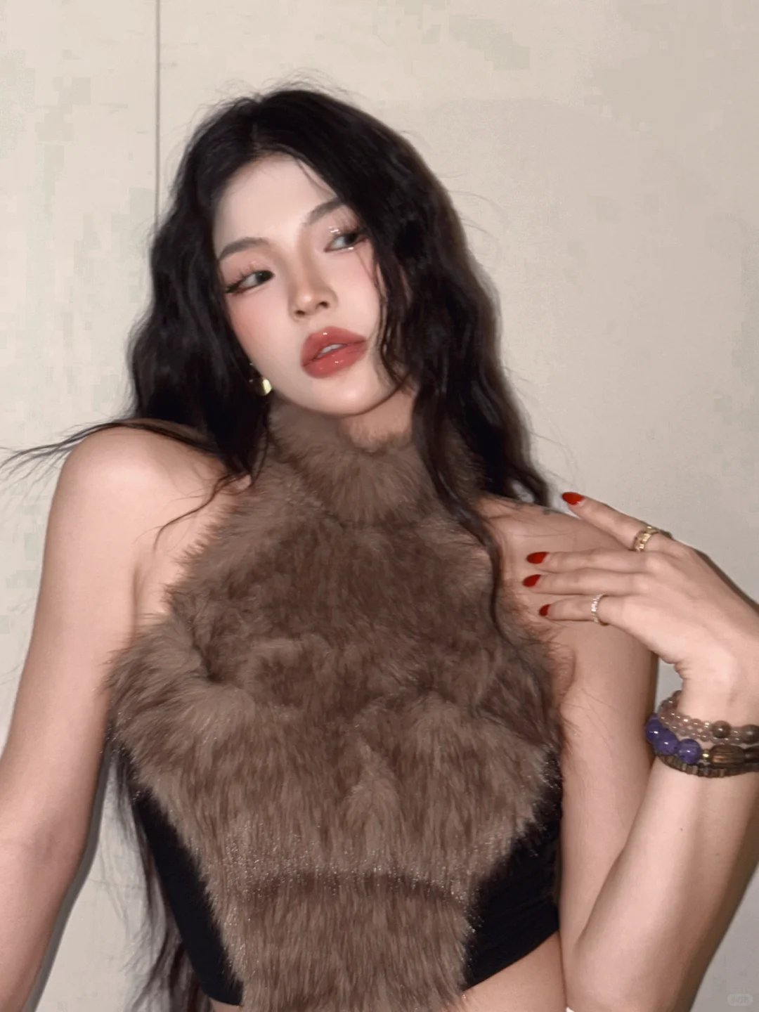 辣妹高级感毛毛领真的爱了！