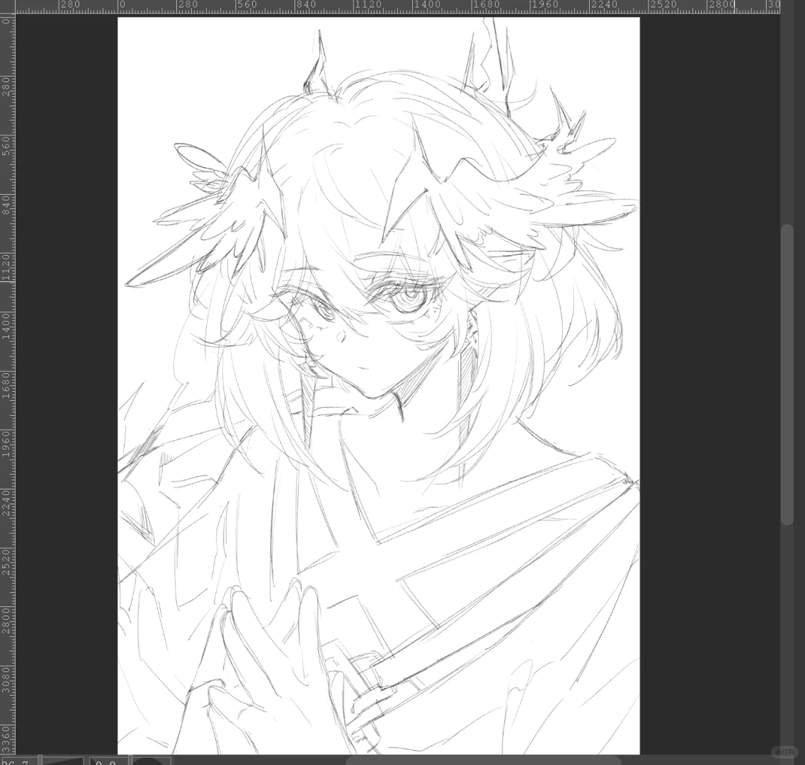 半夜睡不着爬起来画小小罗