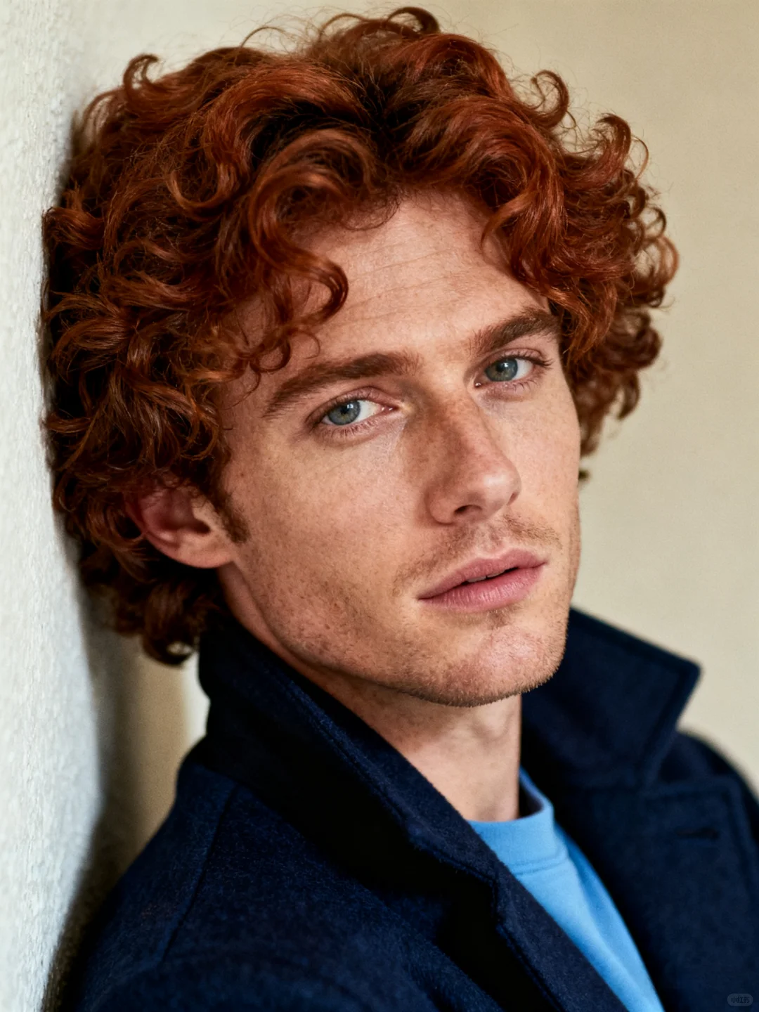 红棕卷发+浅墙，复古温柔感直接戳中审美！