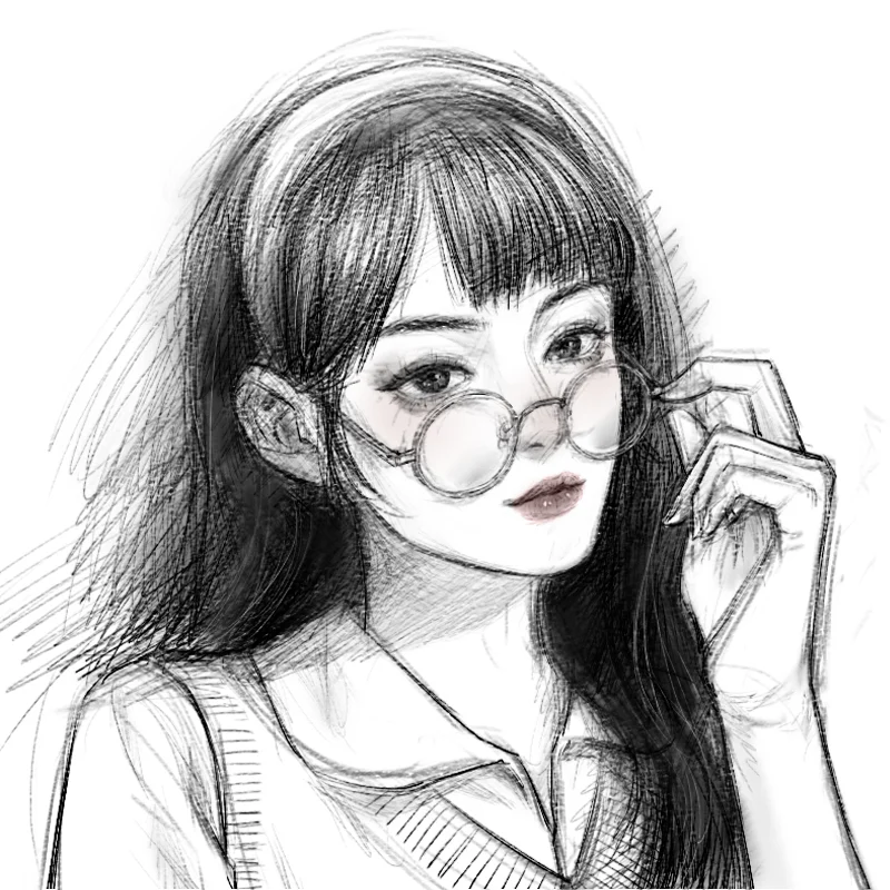 临摹控笔练习【69-100】女头像