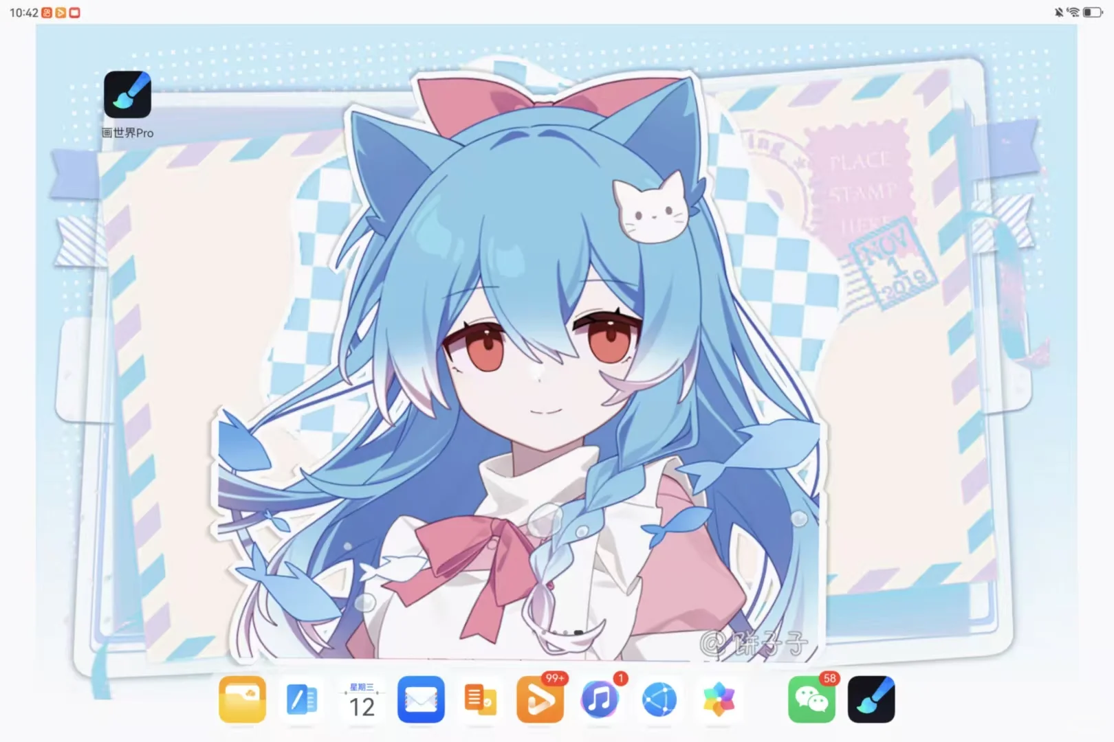 摸了一个平板壁纸模板(需要的可以分享！）