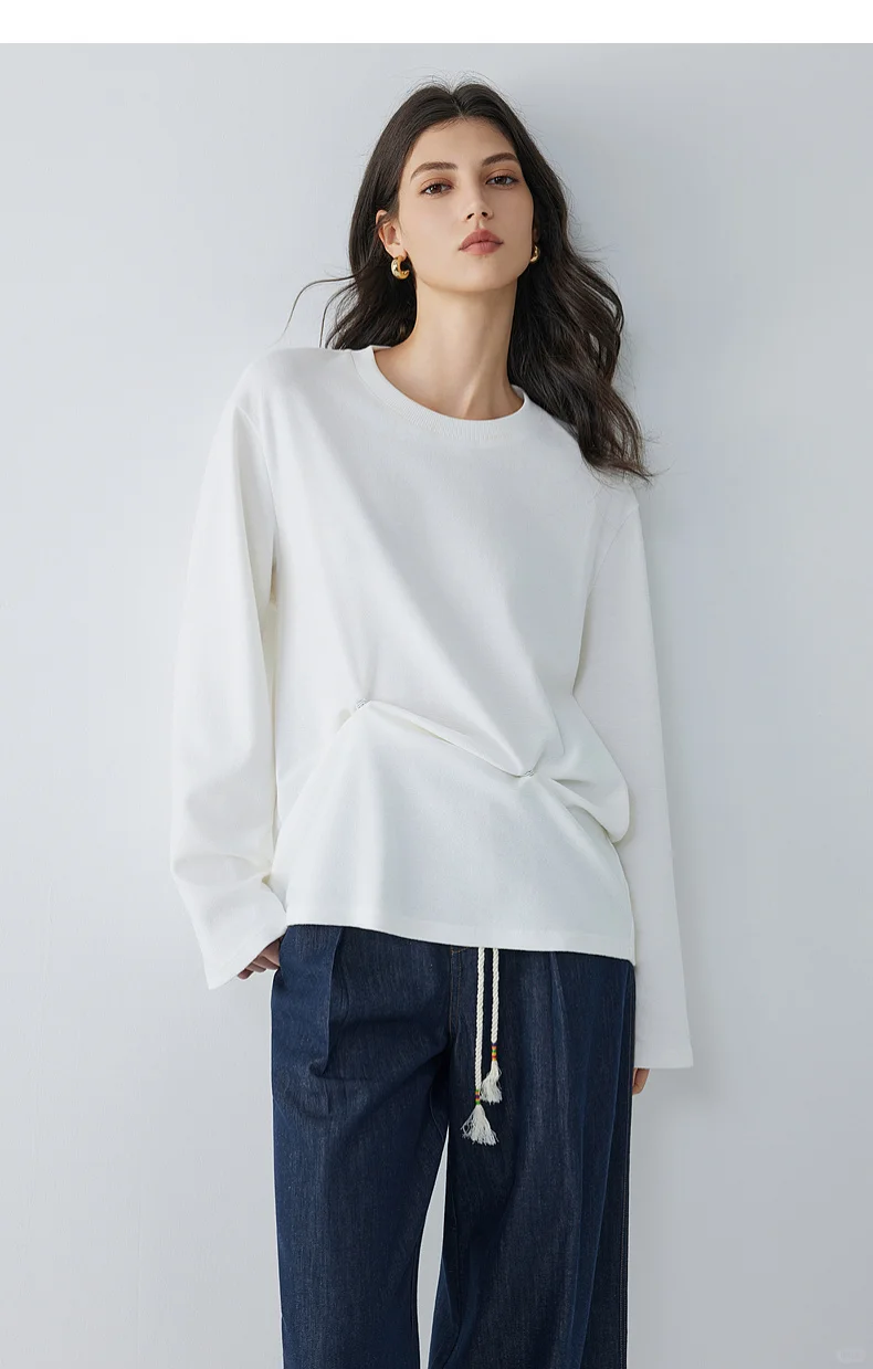 T恤、女、棉76.3% 聚酯纤维23.7%、白色