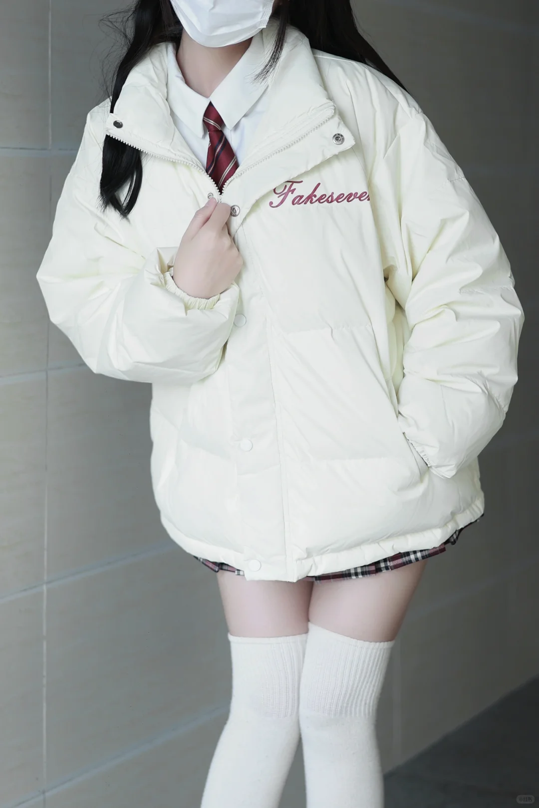 棉服➕过膝袜 冬天这么穿啦