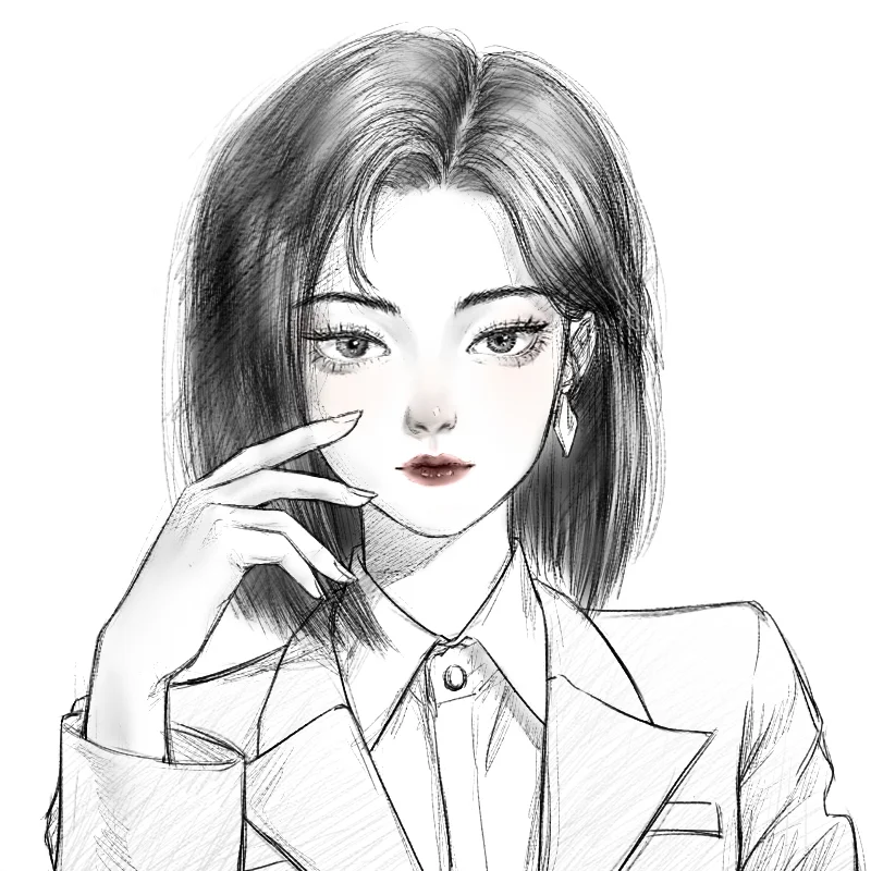 临摹控笔练习【69-100】女头像