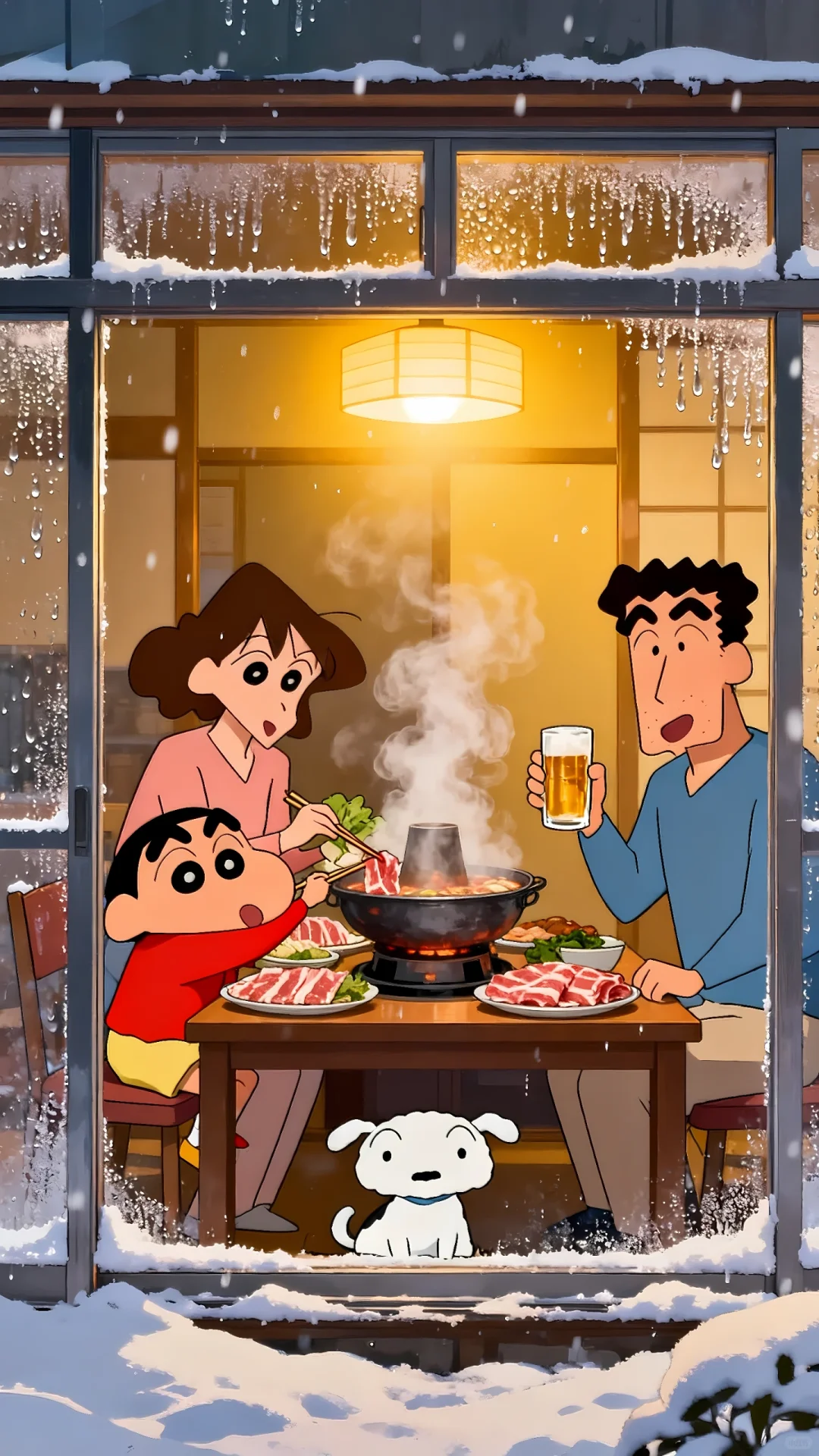 壁纸分享 | 小新一家的冬日火锅局🍲