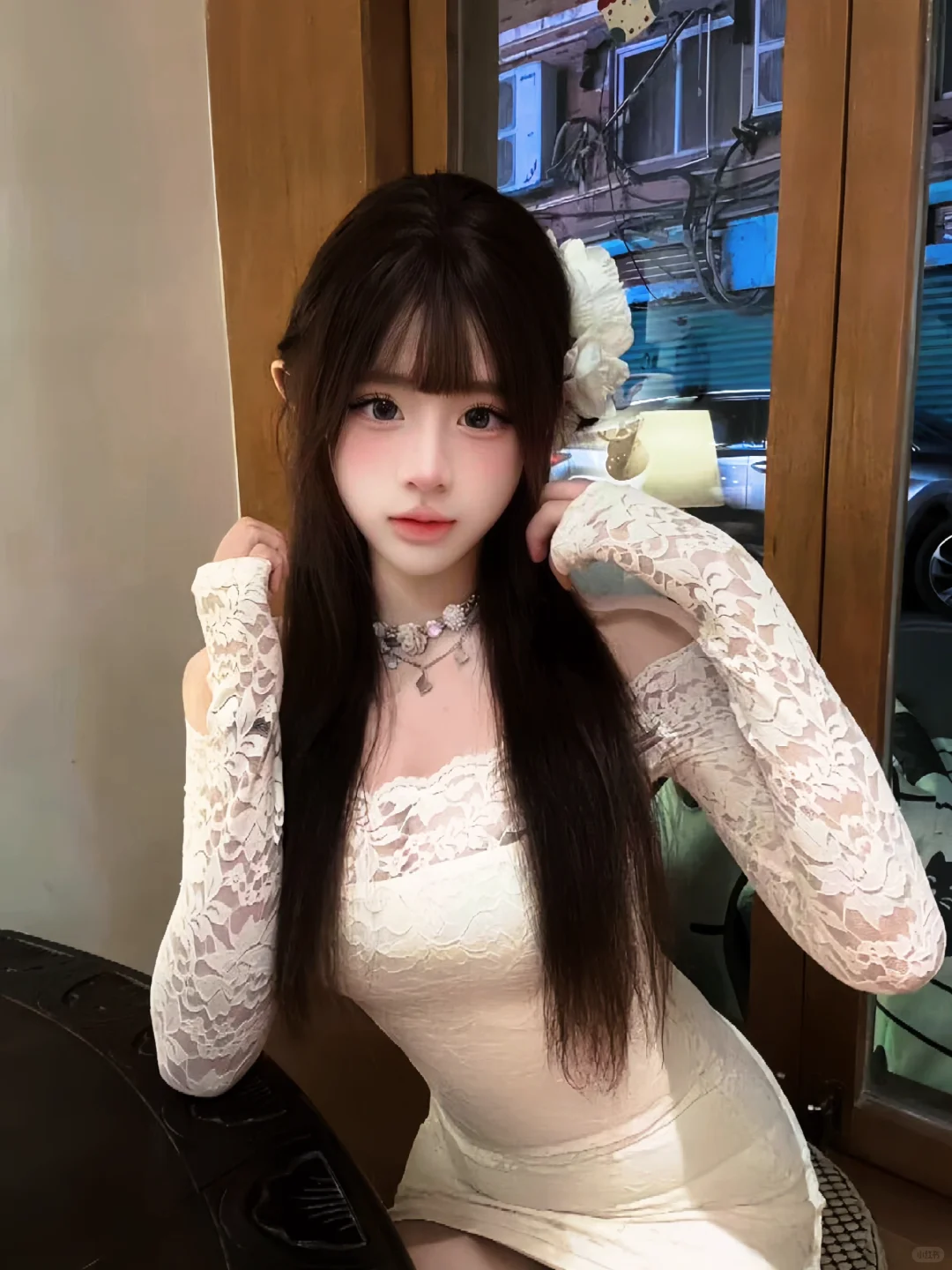 粉色分体泳衣终于敢穿了！