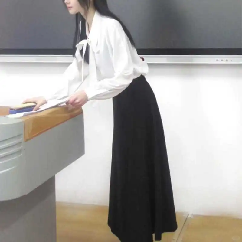 🌙白色衬衫女新款大学生教师穿搭教资面