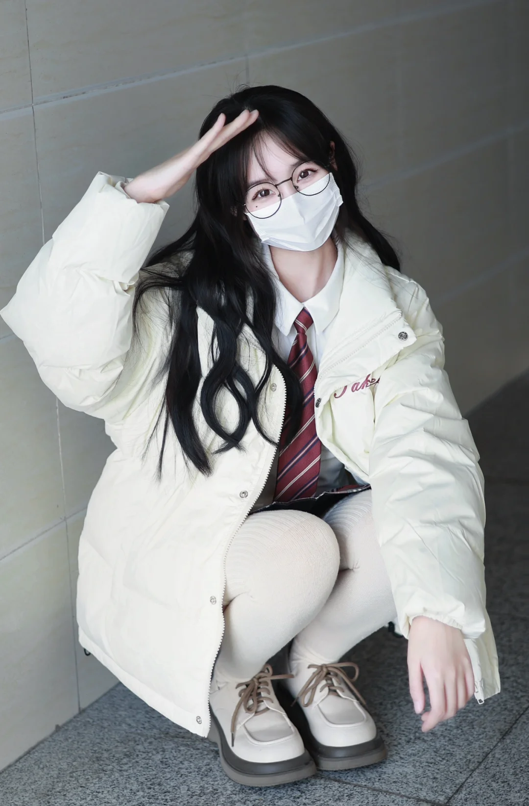 棉服➕过膝袜 冬天这么穿啦