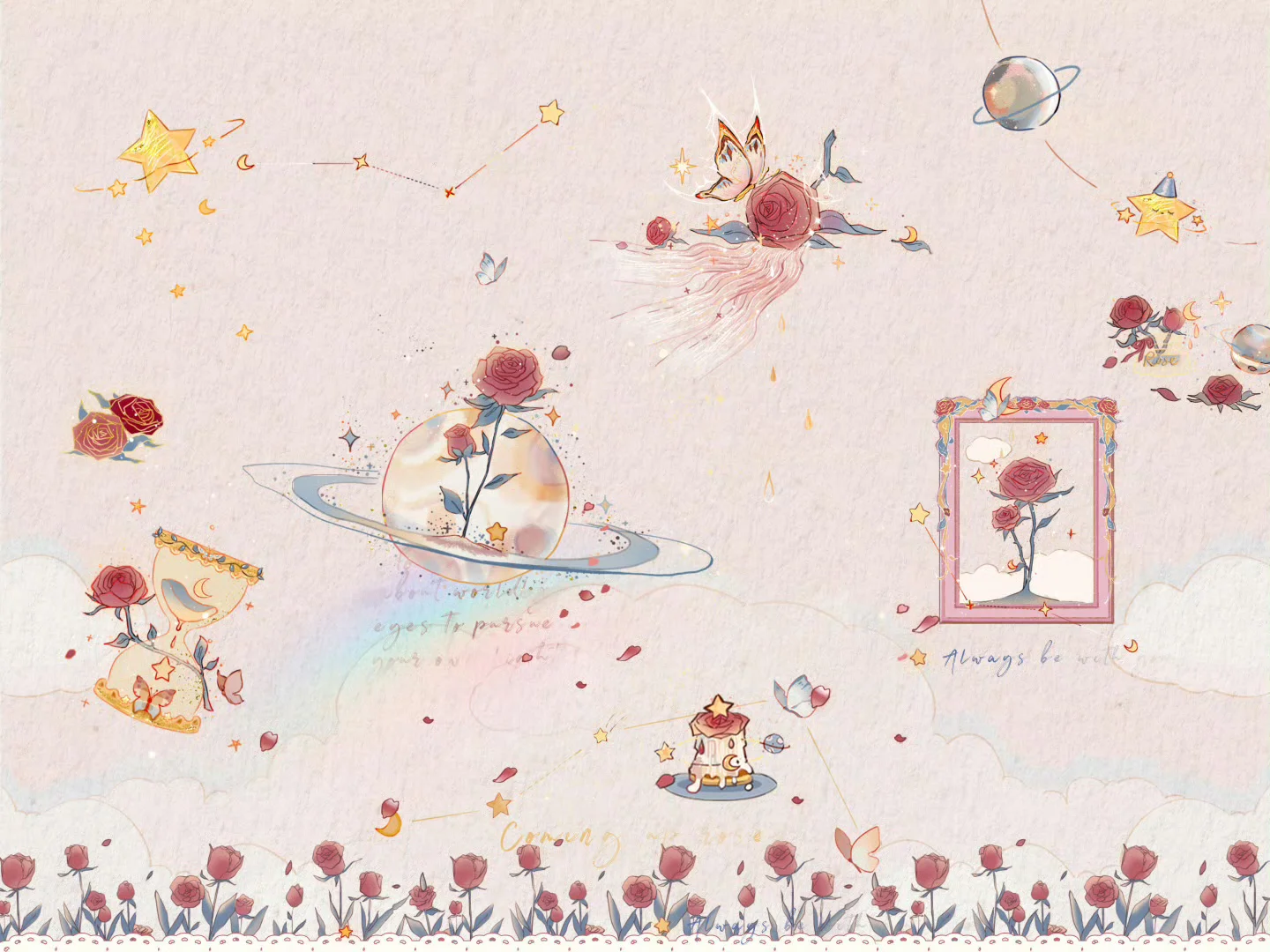 浪漫入侵 | 玫瑰星球电脑iPad壁纸来袭