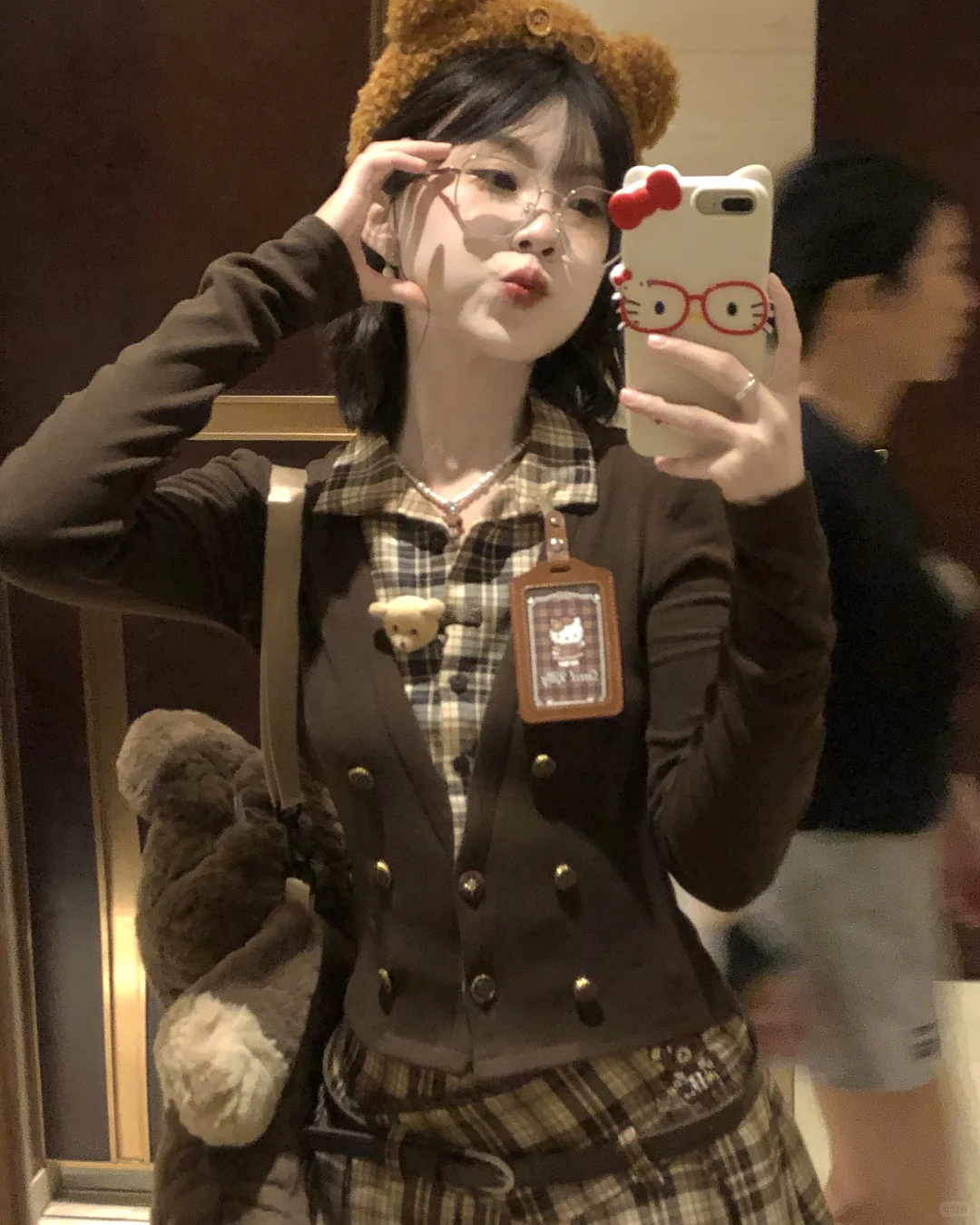 我晕！古着vintage格拼接假两件好有感觉欸～