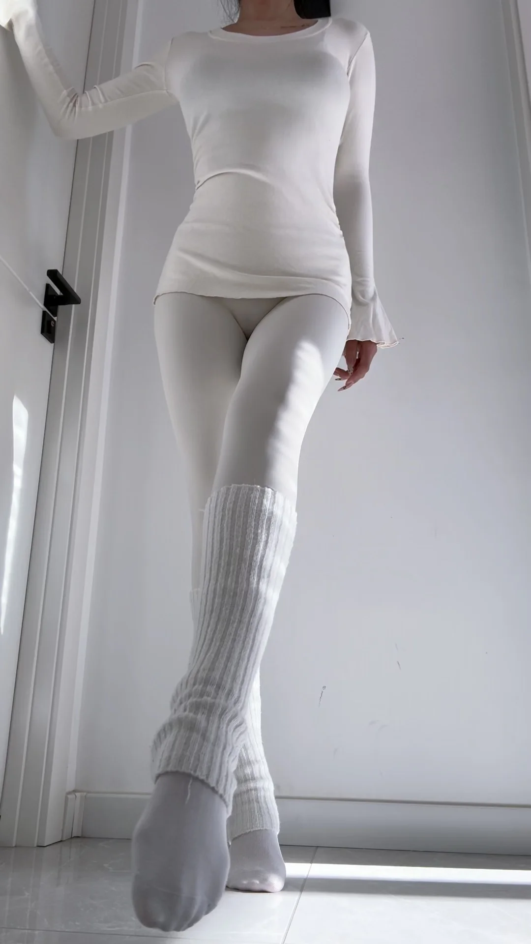 奶fufu～瑜伽裤和袜套绝配ootd